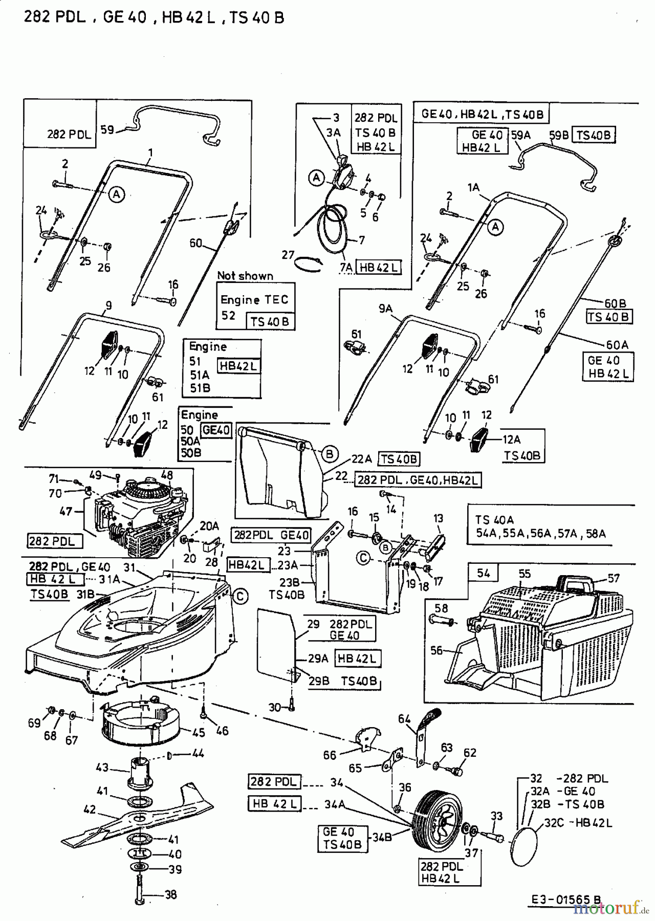  MTD Motormäher GE 40 11C-L34Z678  (2002) Grundgerät