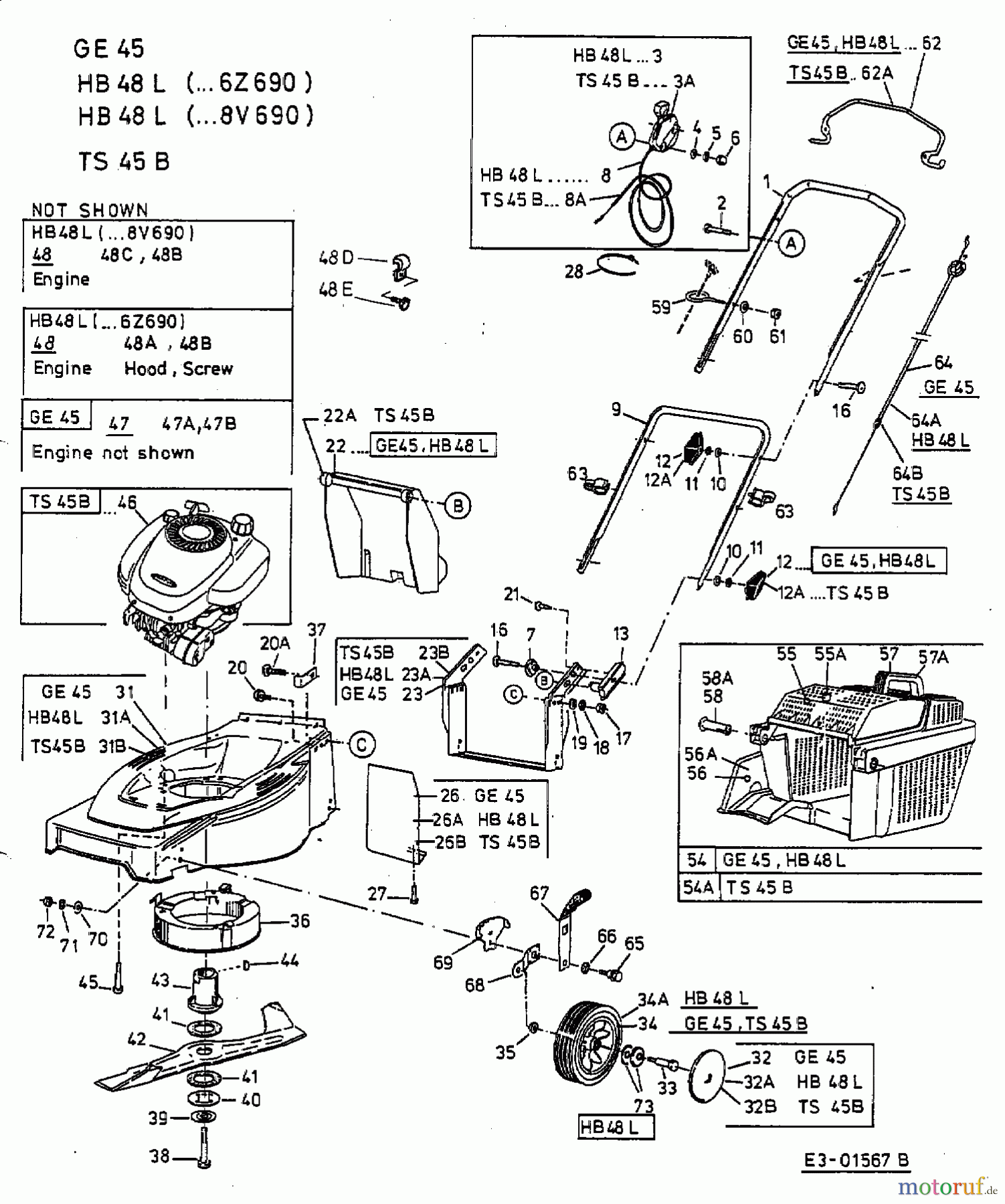  MTD Motormäher GE 45 11C-T34Z678  (2002) Grundgerät