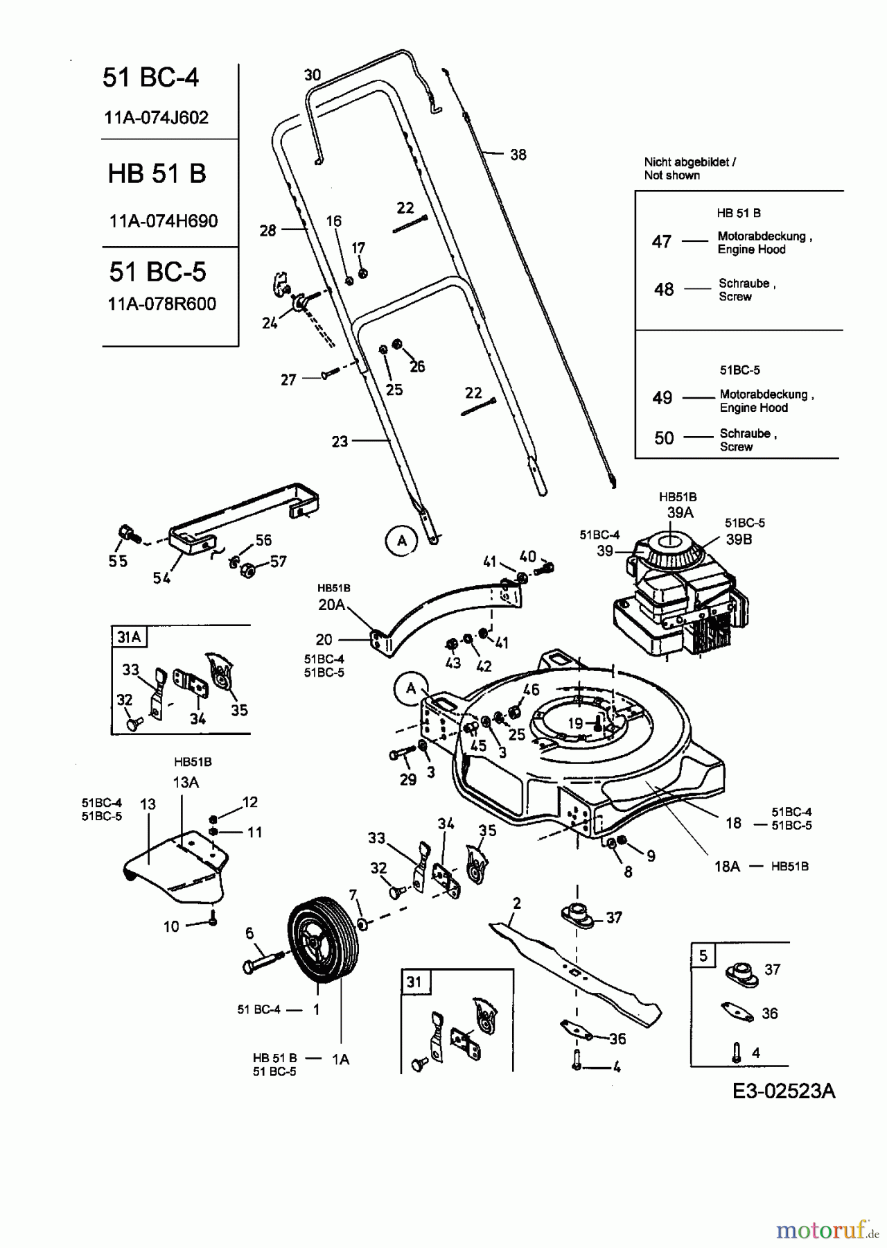  MTD Motormäher 51 BC-4 11A-074J602  (2005) Grundgerät