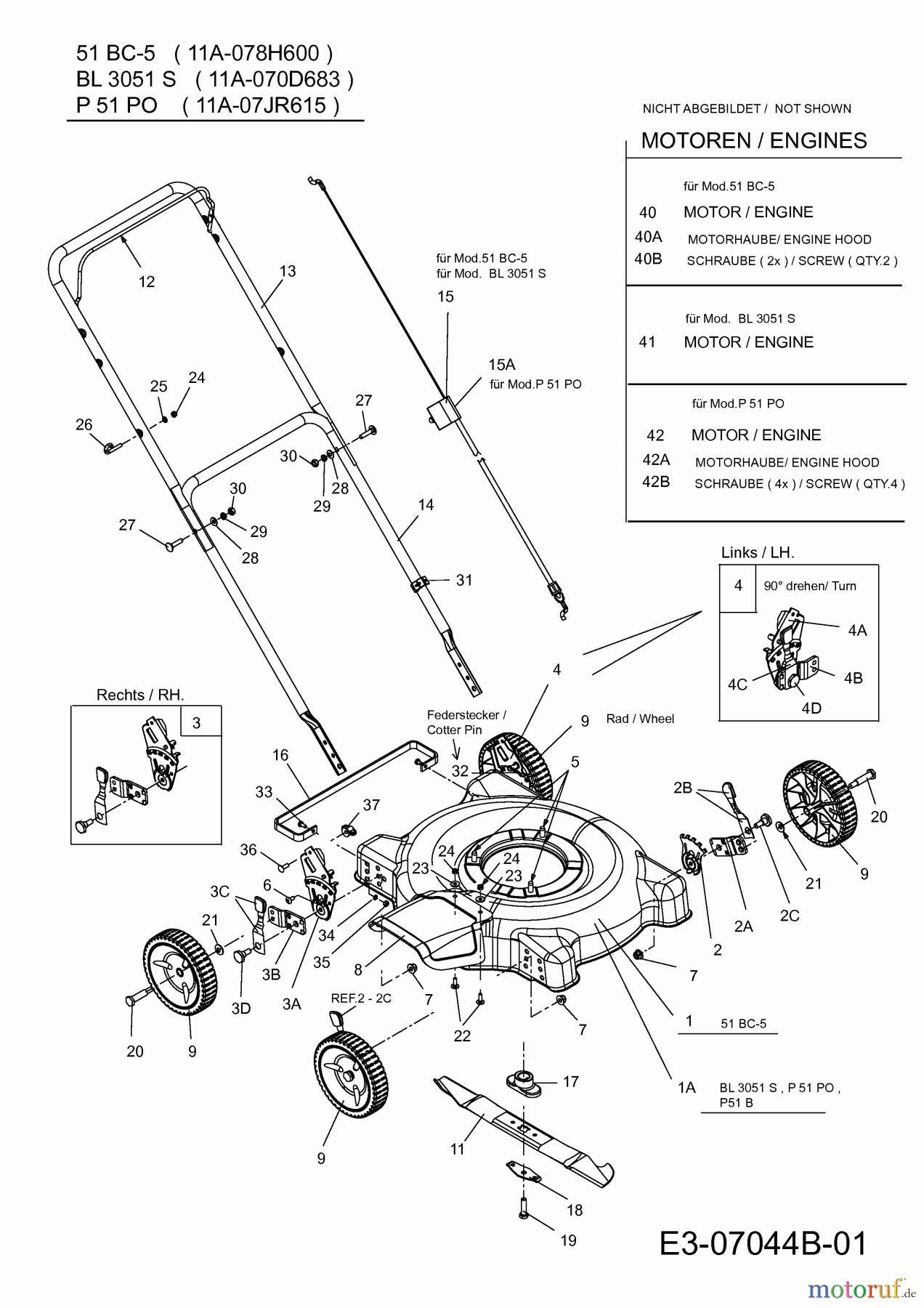  MTD Motormäher 51 BC-5 11A-078H600  (2012) Grundgerät