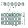 Industrie Triples chaînes à rouleaux, construction américaine, 
DIN 8188, ISO R 606 B