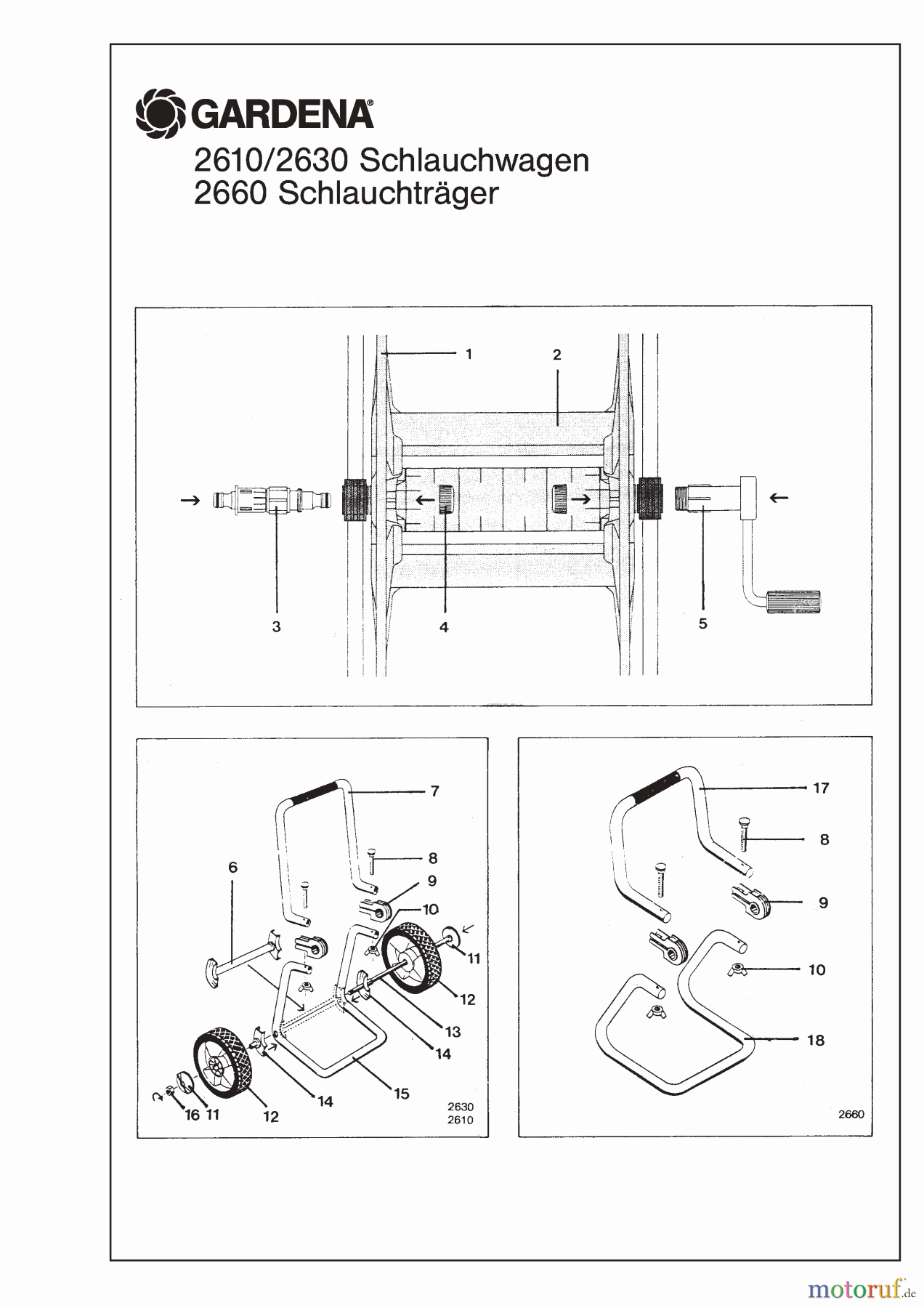  Gardena Wassertechnik Schlauchwagen Schlauchwagen 100 m
   bis Baujahr 1999