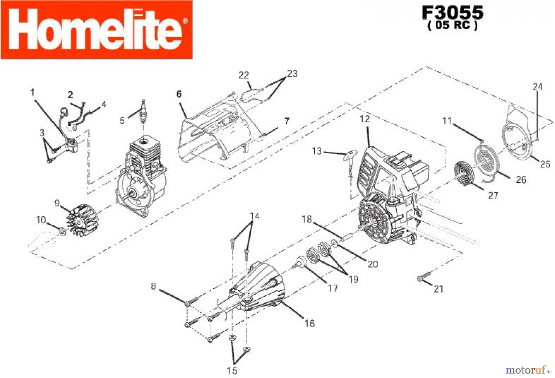  Homelite Motorsensen F3055 (Baujahr 2004-2010) Starter