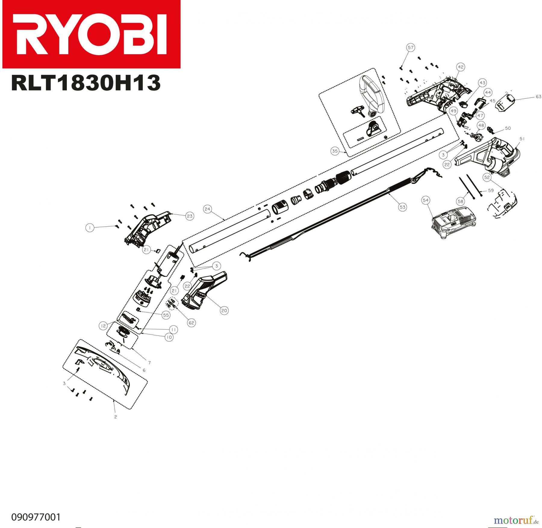  Ryobi Rasentrimmer Hybrid RLT1830H13