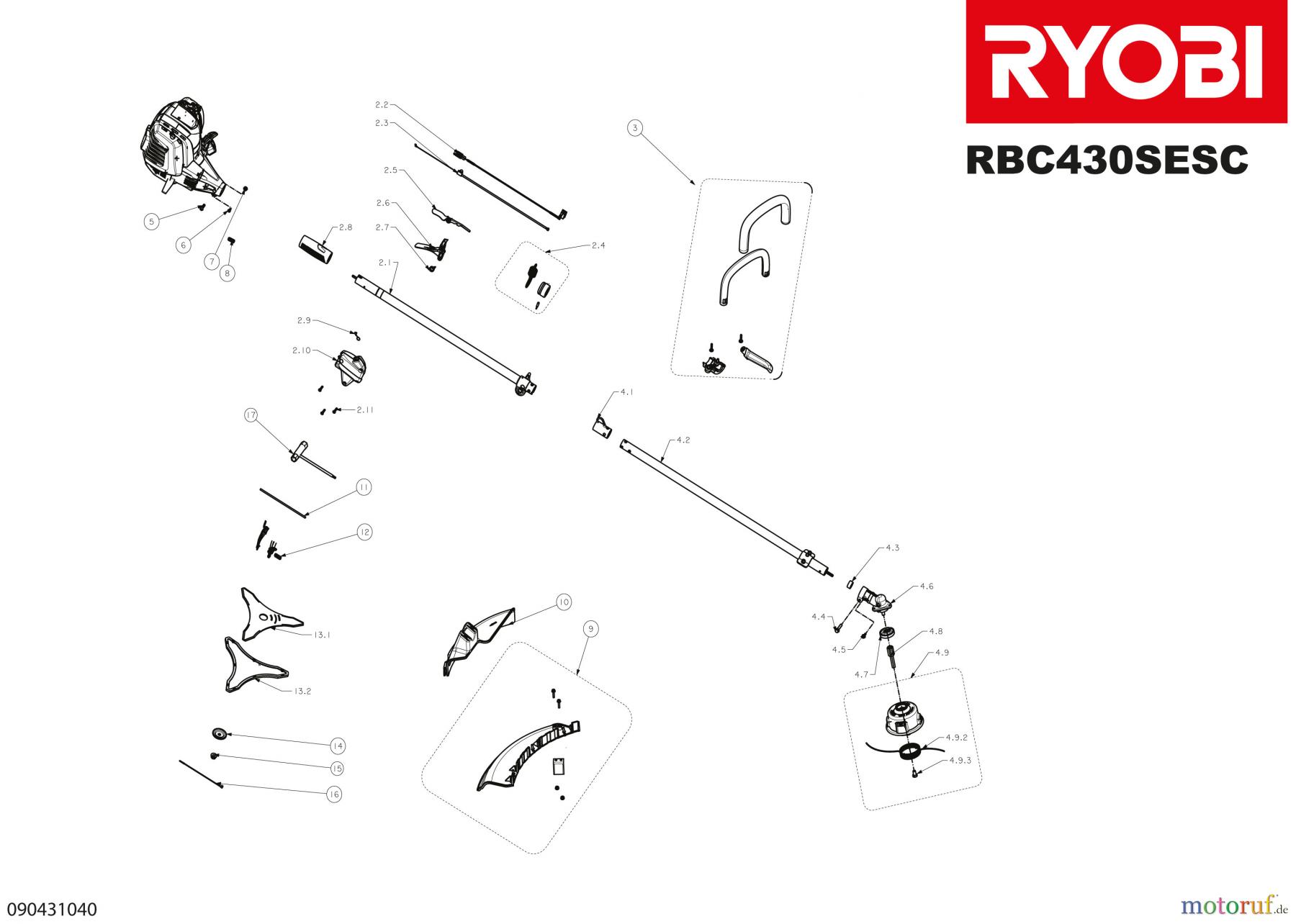  Ryobi Sensen Freischneider Benzin RBC430SESC Seite 1