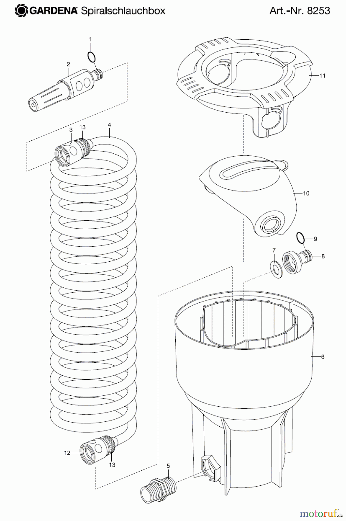  Gardena Wassertechnik Schlauchwagen Spiralschlauchbox