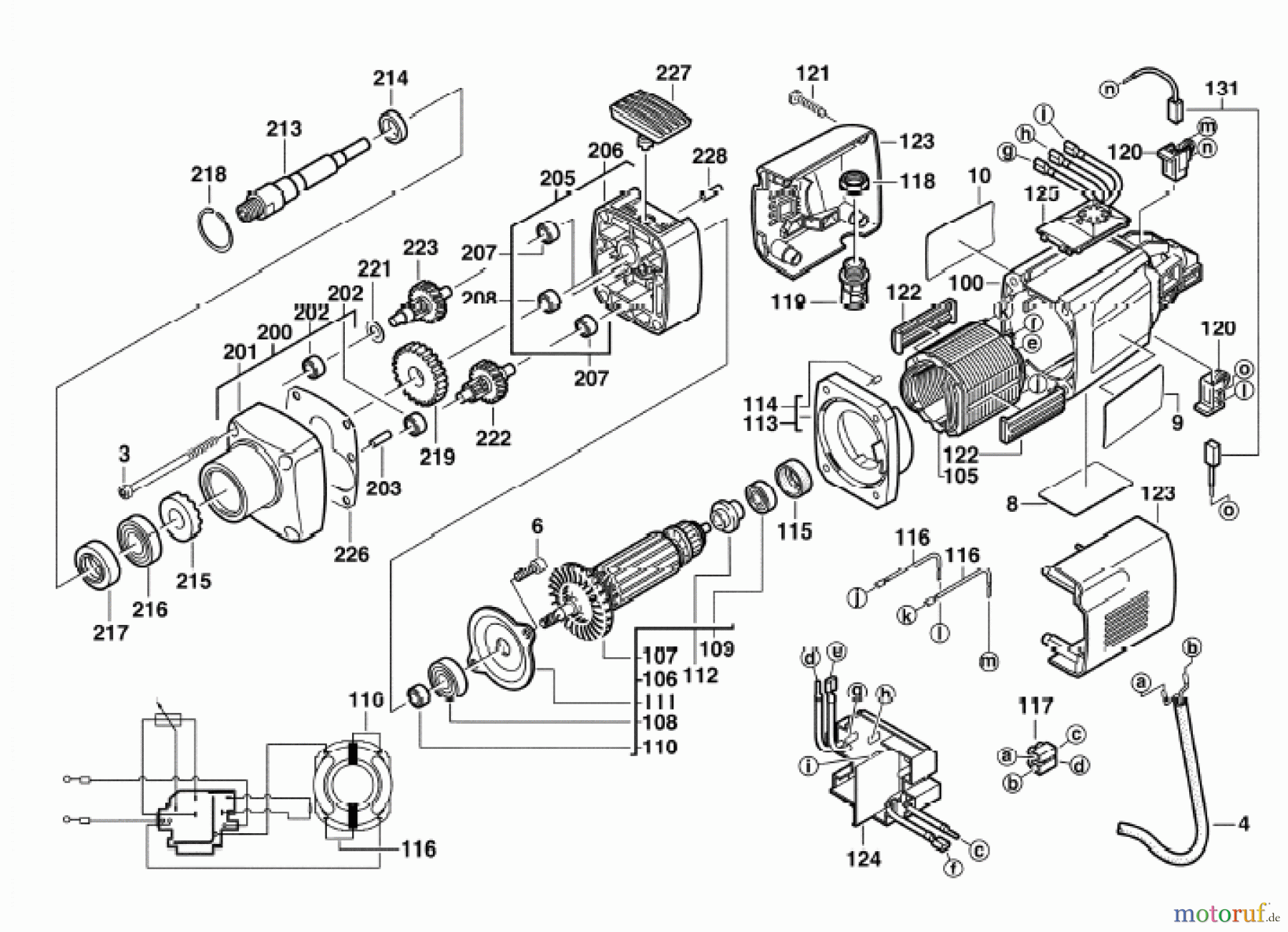  Milwaukee Kabelgeführte Geräte Bohren und Meißeln ältere Geräte Schlagbohrer KM1200E MOTOR