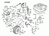 Wolf-Garten Cart OHV 2 6190000 Series A (1998) Listas de piezas de repuesto y dibujos Differential, Drive system, Engine