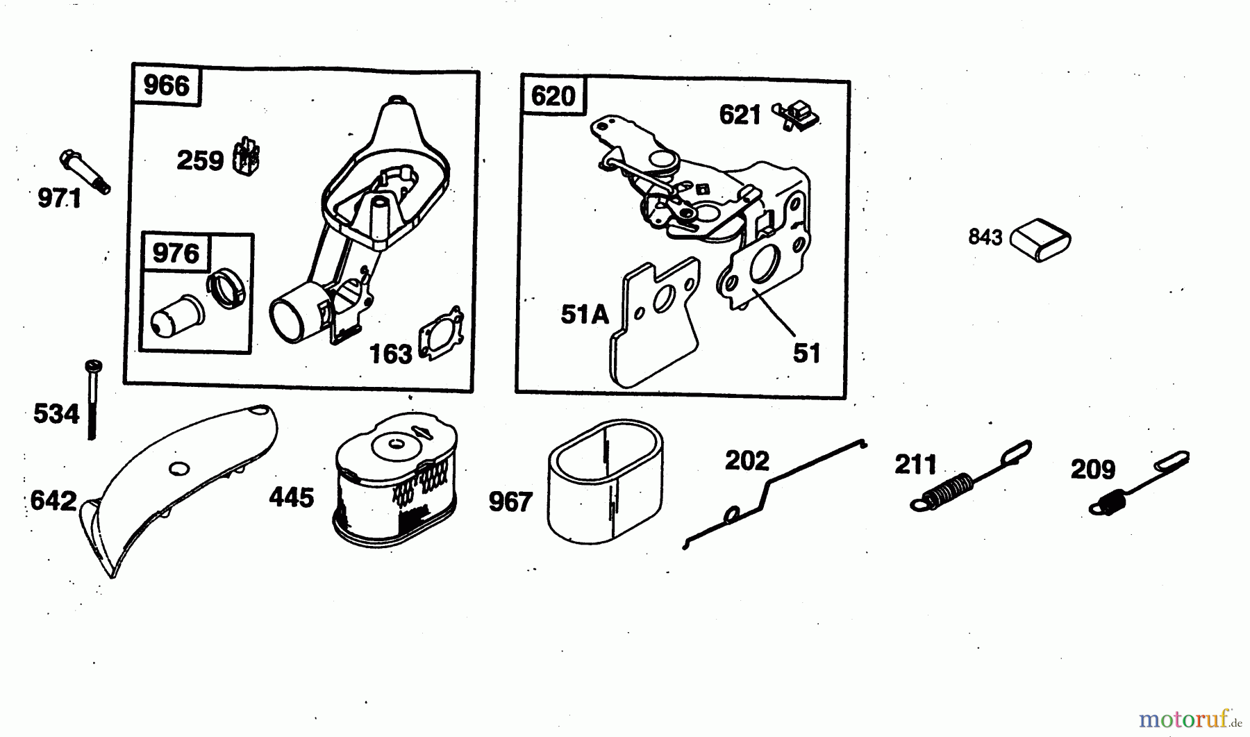  Wolf-Garten Moteurs à essence Briggs&Stratton Intek Edge SV 2057005  (2003) Filtre à air, Régulation