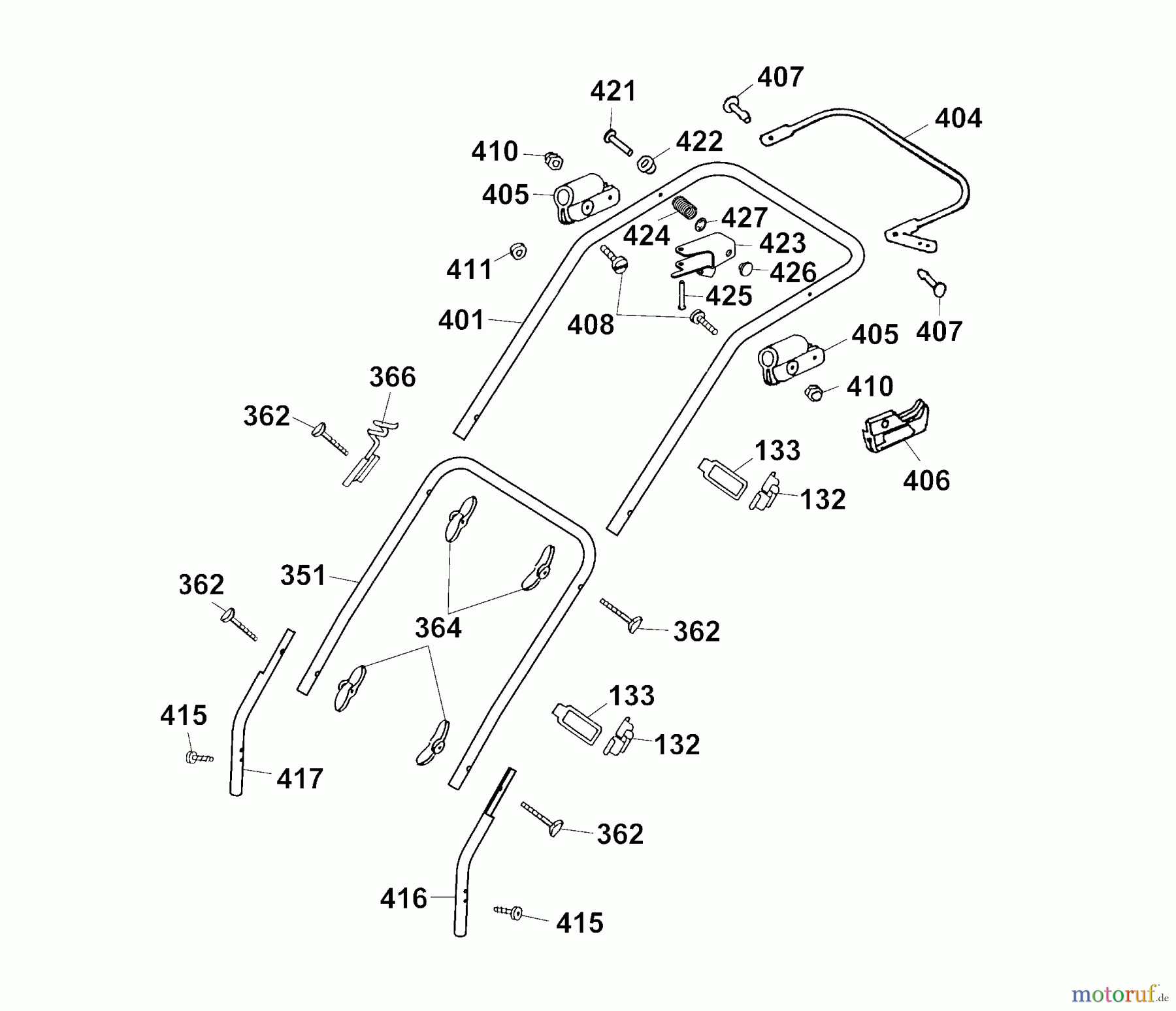  Wolf-Garten Tondeuse thermique 2.46 TM 4604004 Série A  (2003) Brancard