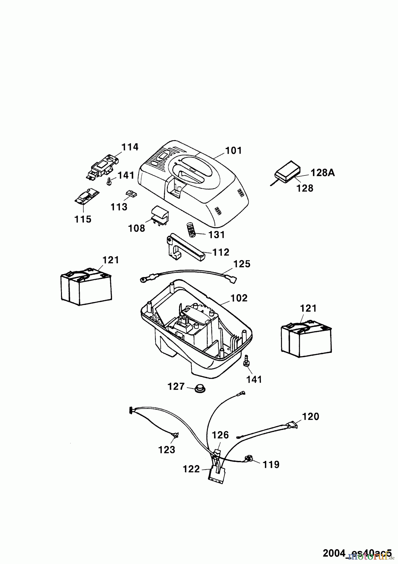  Wolf-Garten Tondeuse à batterie Esprit 40 AC 4042000 Série E  (2004) Assortiment électrique