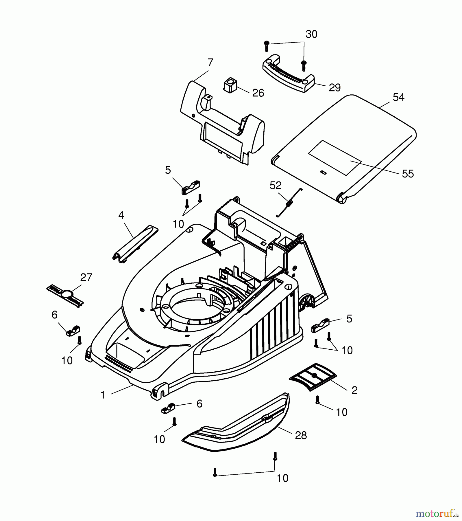  Wolf-Garten Tondeuse thermique tractée Esprit 40 BA 4005000 Série E  (2004) Carter plateau de coupe