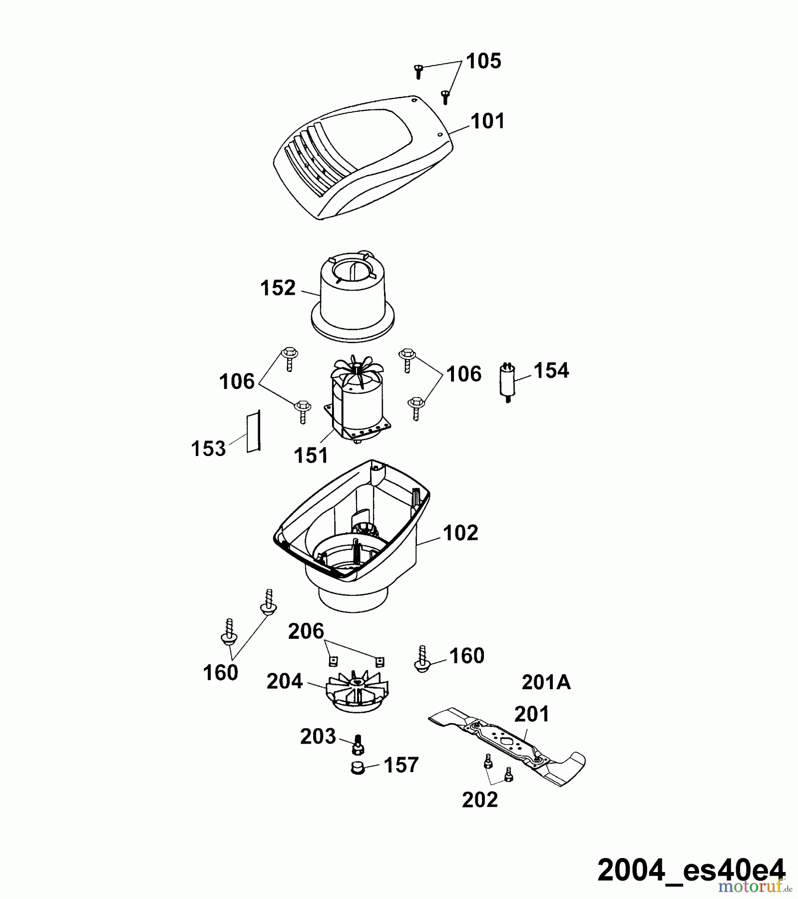  Wolf-Garten Tondeuse électrique Esprit 40 E 4020680 Série C, D  (2004) Moteur électrique, Lame
