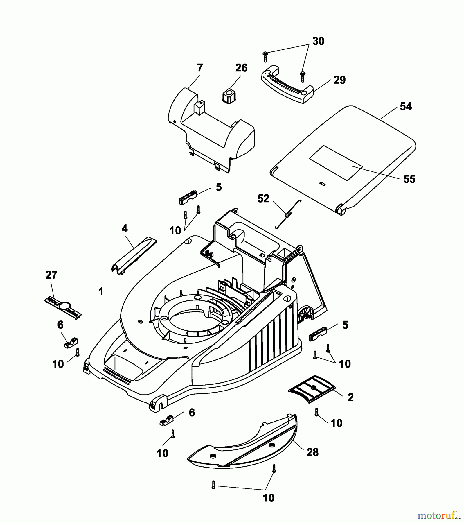  Wolf-Garten Tondeuse thermique Esprit 46 B 4601000 Série D  (2004) Carter plateau de coupe