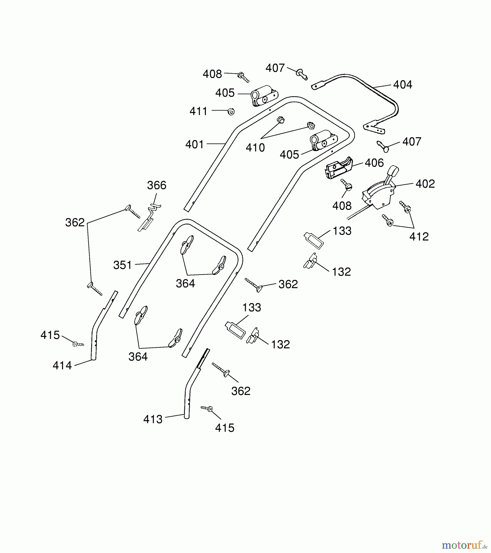  Wolf-Garten Tondeuse thermique Esprit 46 B 4601000 Série D  (2004) Brancard