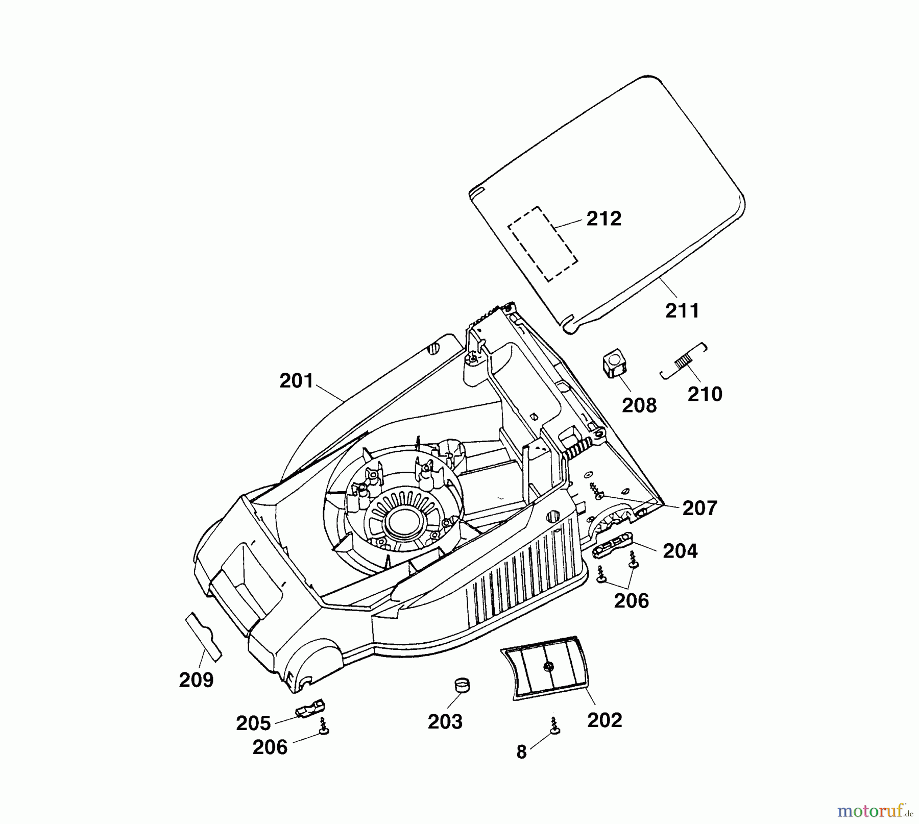  Wolf-Garten Tondeuse électrique 2.40 E 4961680 Série A  (2003) Carter plateau de coupe