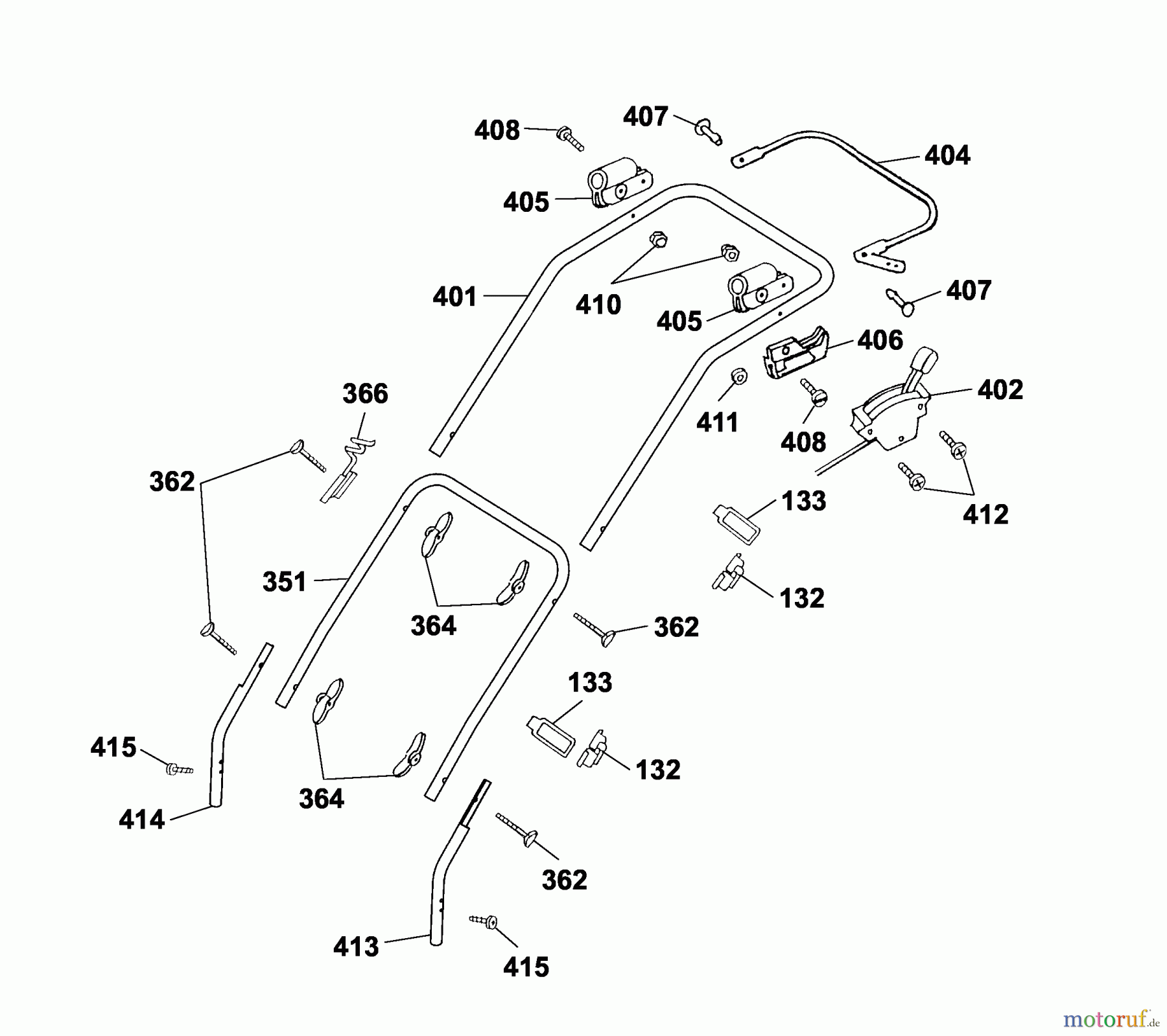 Wolf-Garten Tondeuse thermique 2.46 BS 4601004 Série A (2003) Brancard