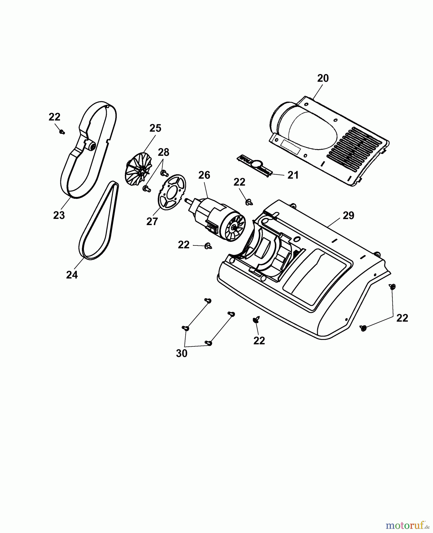 Wolf-Garten Demousseur UL 33 E 3620003 Série D (2007) Moteur électrique, Courroie