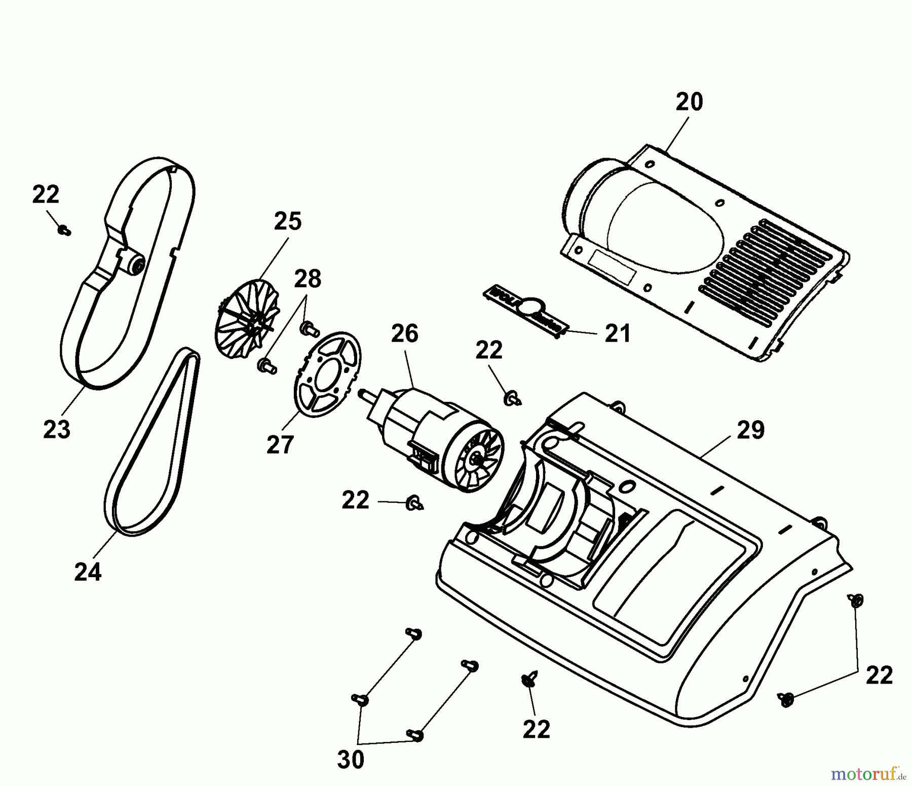  Wolf-Garten Demousseur UL 33 EMD 3620006 Série A  (2006) Moteur électrique, Courroie