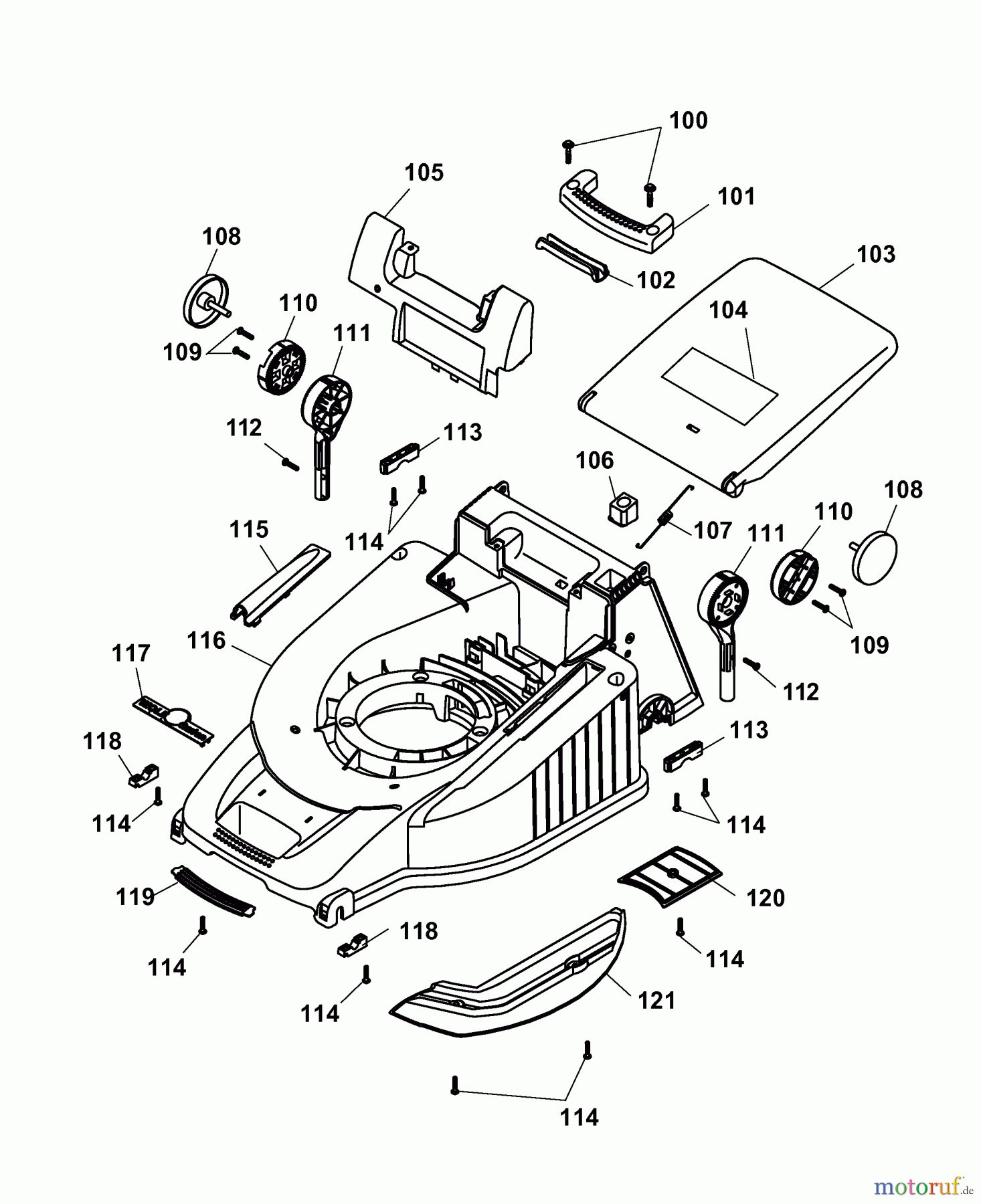  Wolf-Garten Tondeuse thermique Premio 40 B 4011000 Série F  (2007) Carter plateau de coupe