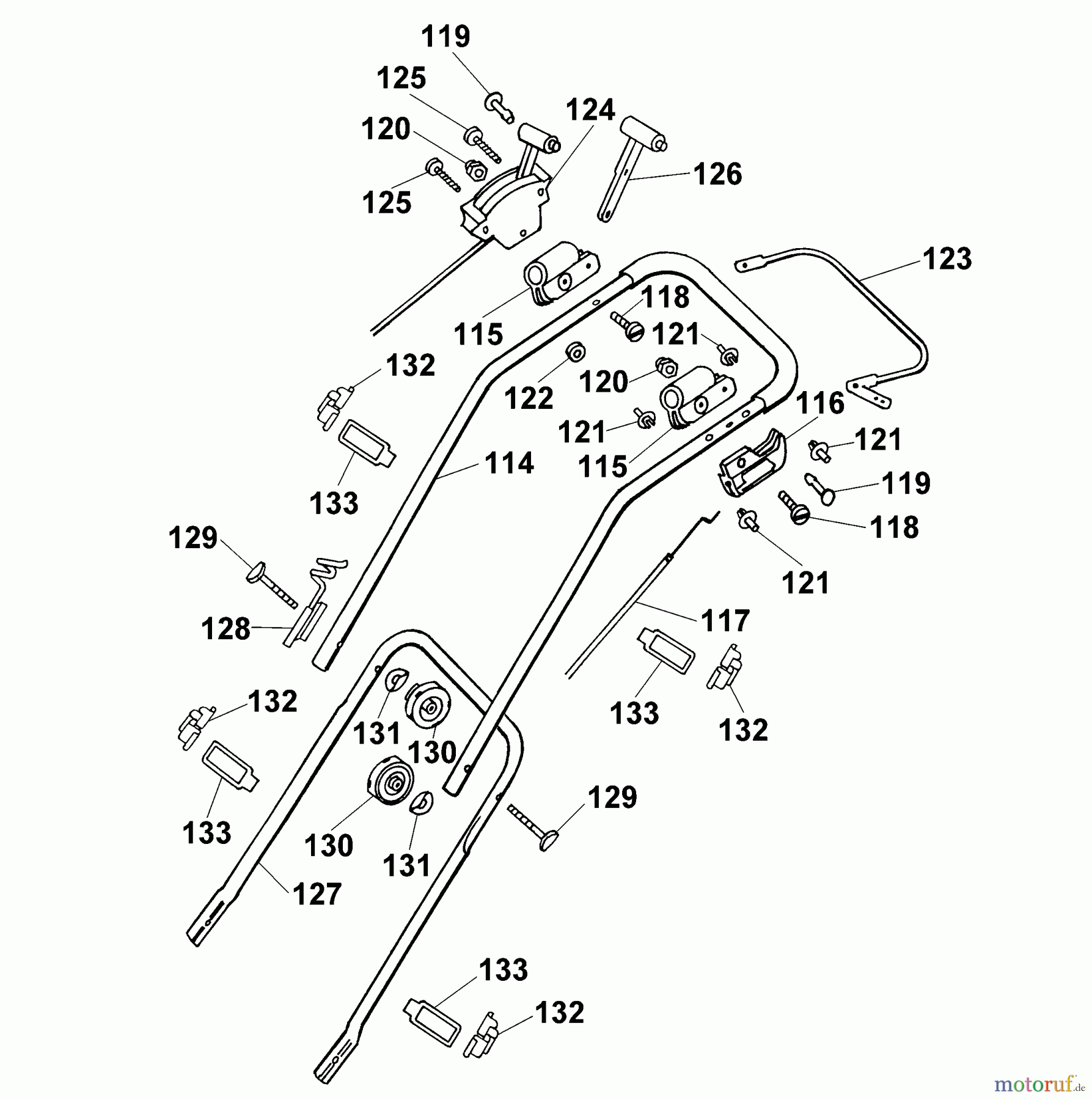  Wolf-Garten Tondeuse thermique Concept 43 B 4342000 Série A  (2000) Brancard