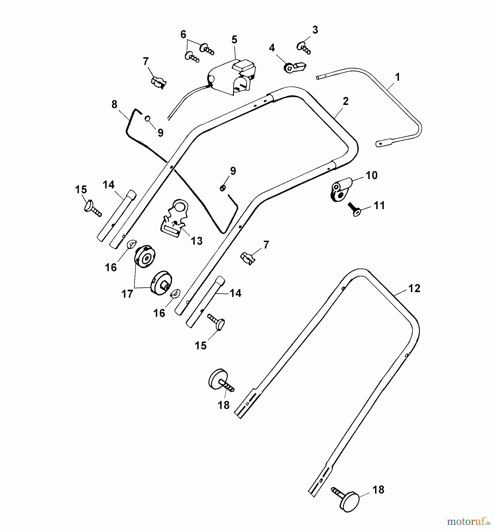  Wolf-Garten Tondeuse électrique 4.36 E 4916080 Série A, B  (2002) Brancard