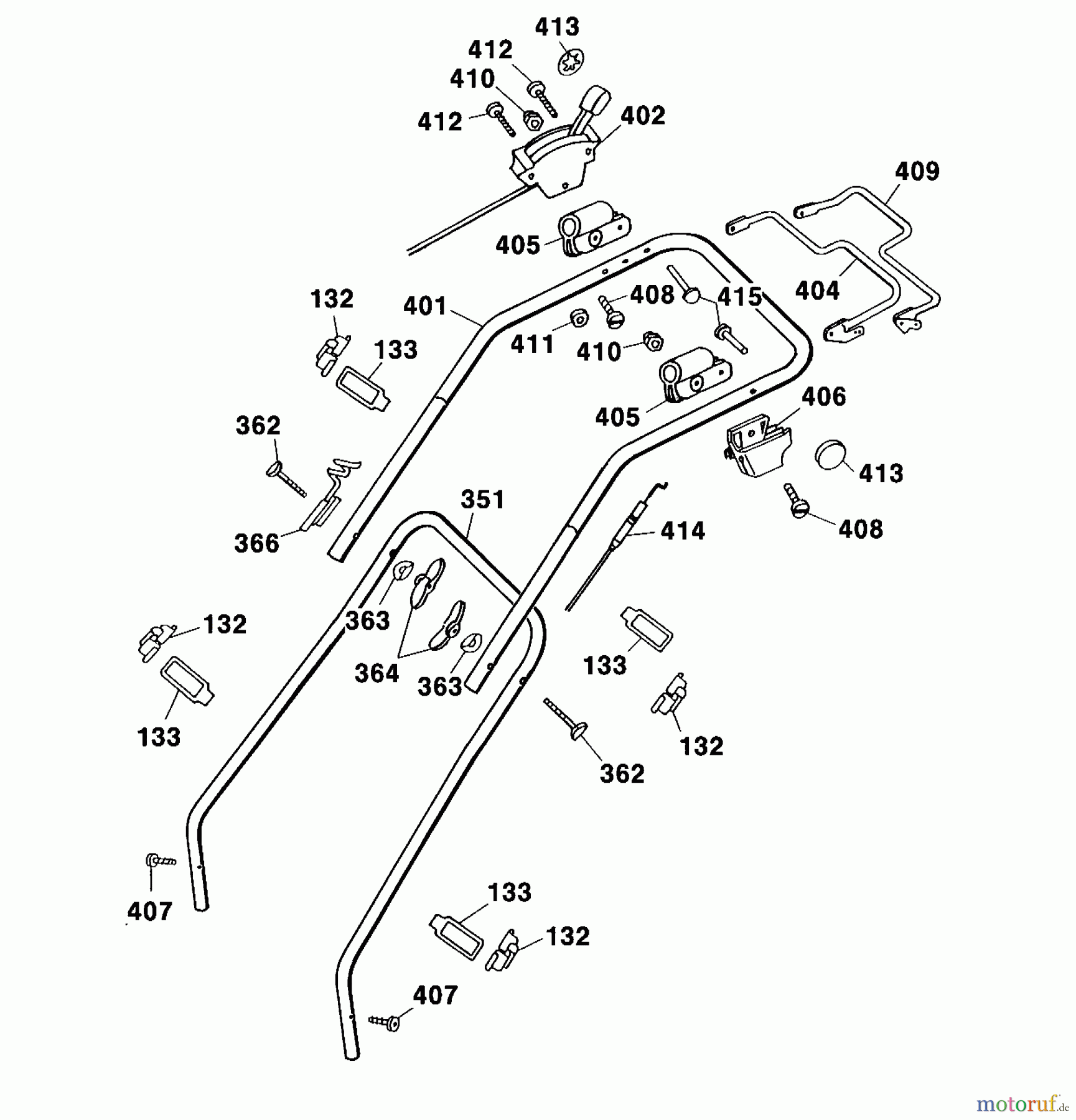  Wolf-Garten Tondeuse thermique B 46 TB 4602000 (2001) Brancard
