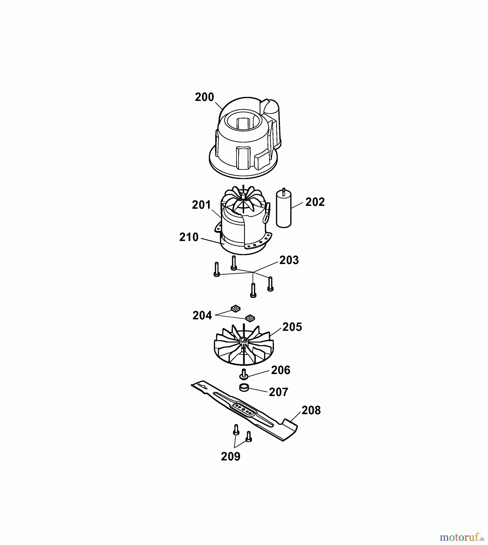  Wolf-Garten Tondeuse électrique HBM 36 Compact 4907006 Série A  (2007) Lame, Moyeu de lame, Moteur