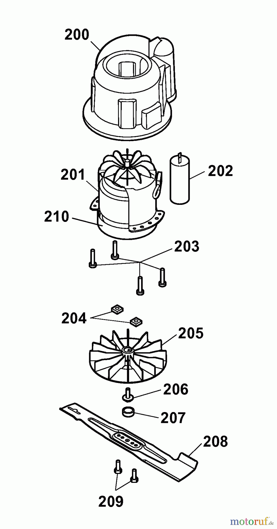  Wolf-Garten Tondeuse électrique HC 37 K 4907007 Série D  (2008) Lame, Moyeu de lame, Moteur