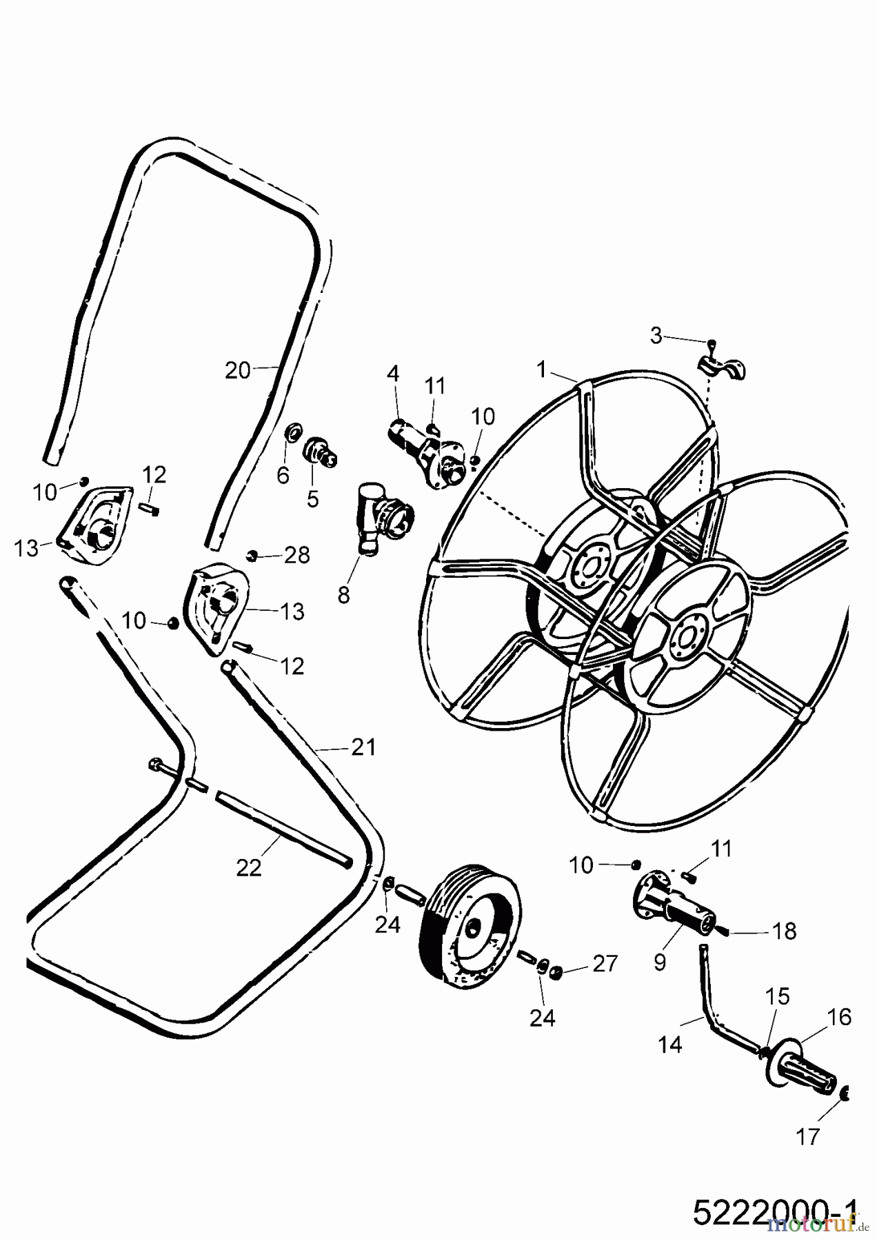 Wolf-Garten Chariot porte-tuyaux WS 50 Z 5222000 (1993) Machine de base