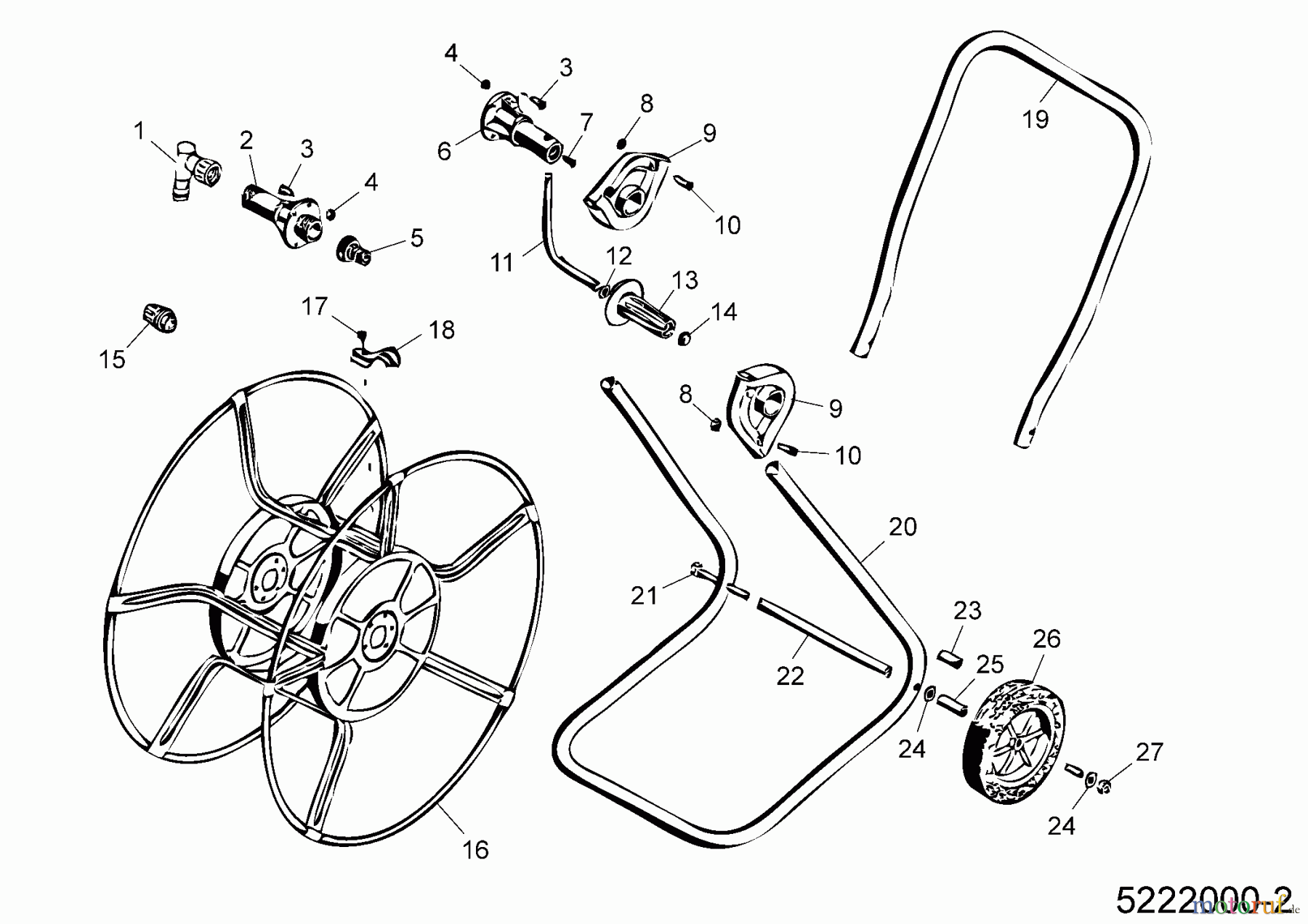  Wolf-Garten Chariot porte-tuyaux WS 50 Z 5222000  (1995) Machine de base