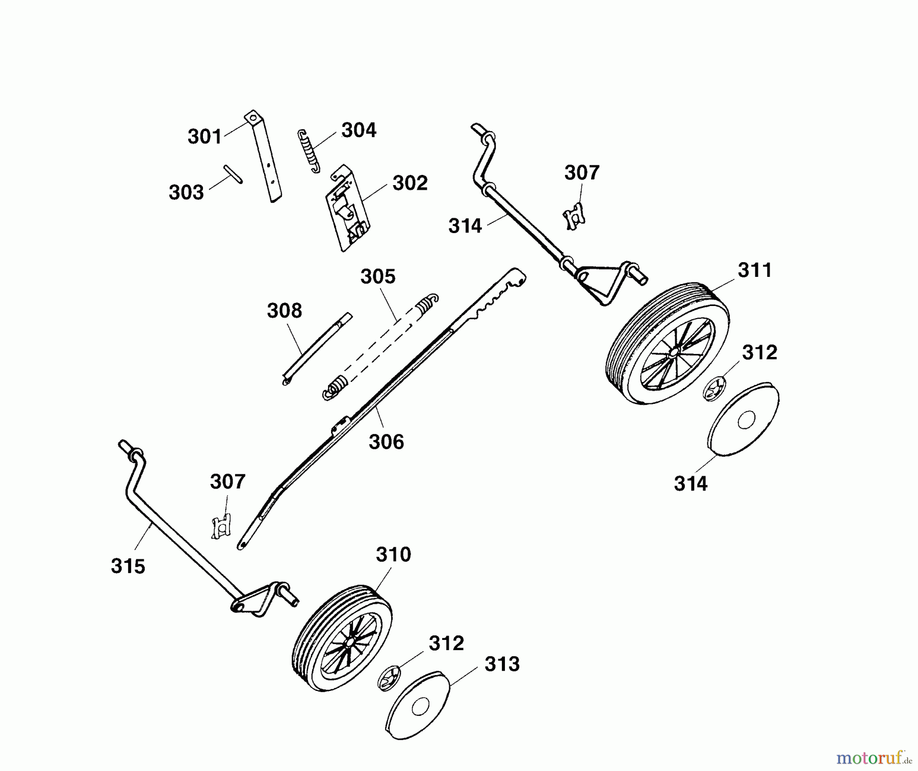 Wolf-Garten Tondeuse électrique 6.40 E 4950000 Série B, C (2004) Réglage hauteur, Roues