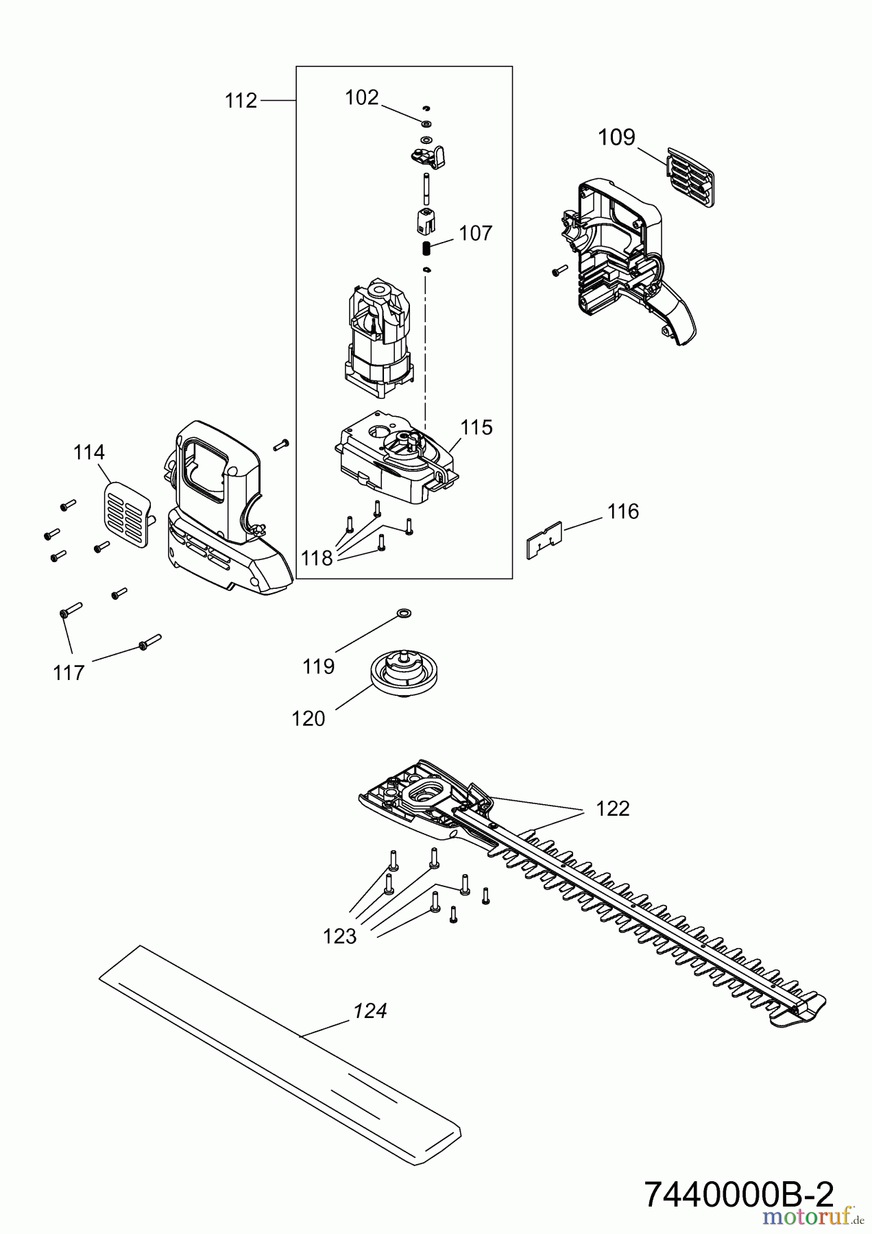  Wolf-Garten Tailles haie HSE 45 V 7440000 Série B  (2010) Moteur électrique, Lame