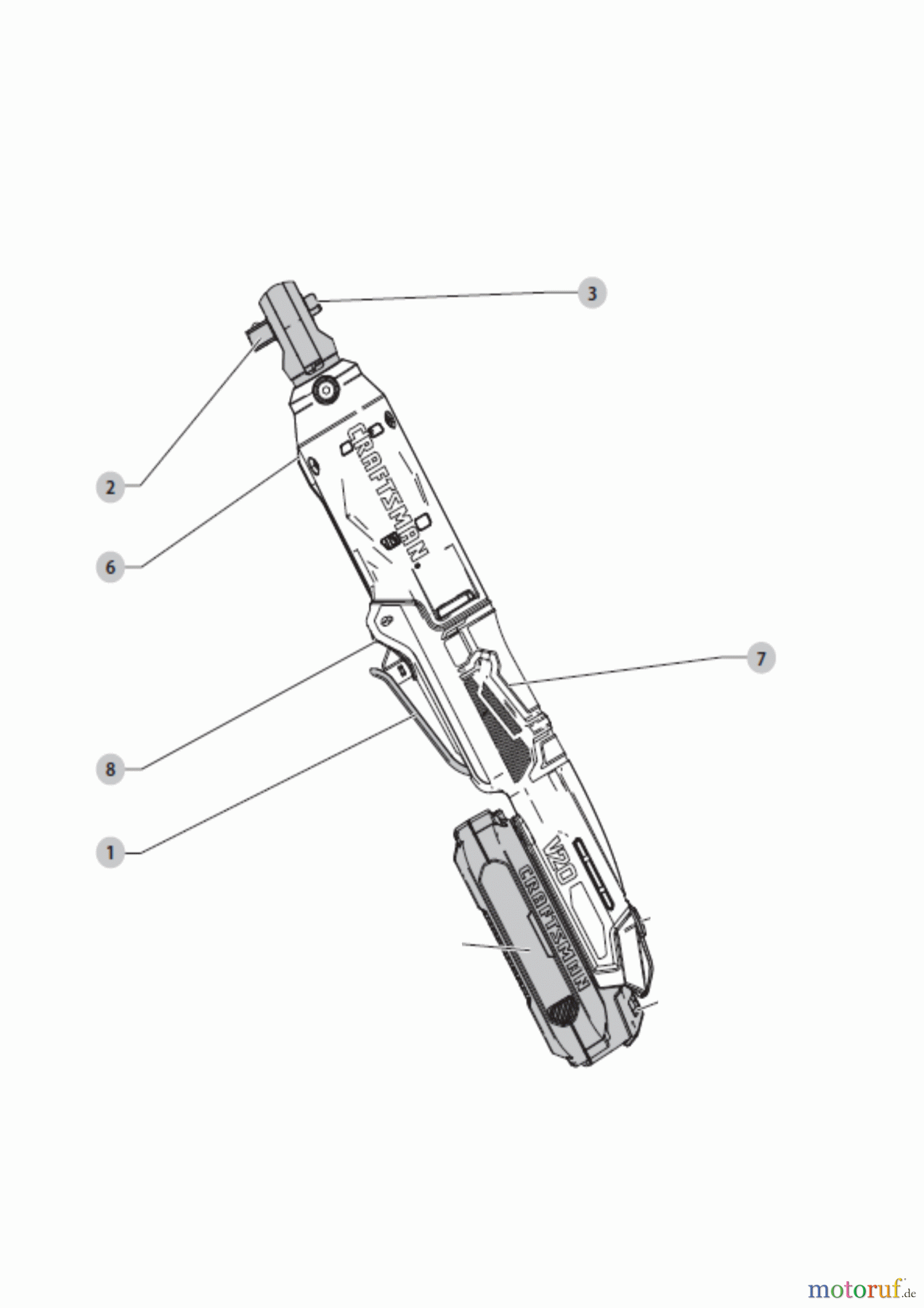  CRAFTSMAN HAND TOOLS WRENCHES/RATCHETS CLÉ À CHOCS SANS FIL CMCF930B Seite 1