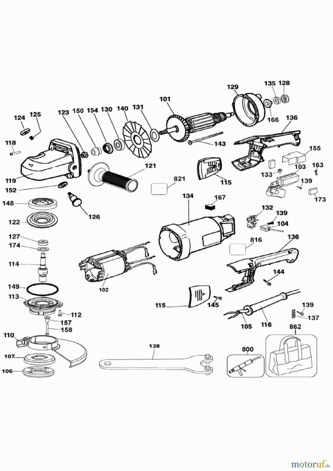 DEWALT USINAGE DES MÉTAUX MEULEUSE D'ANGLE 150-180MM MEULEUSE D'ANGLE DW840R Seite 1