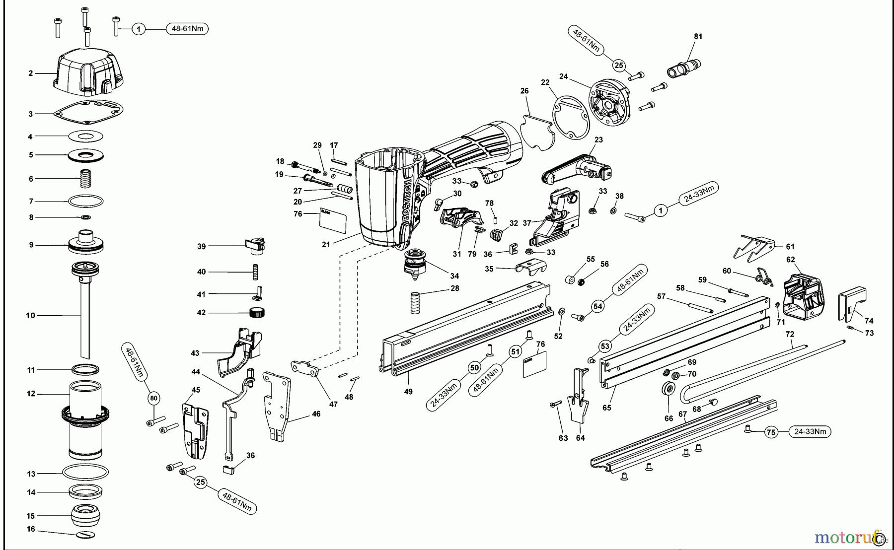  BOSTITCH STAPLER AGRAFEUSE PNEUMATIQUE SL540 Seite 1