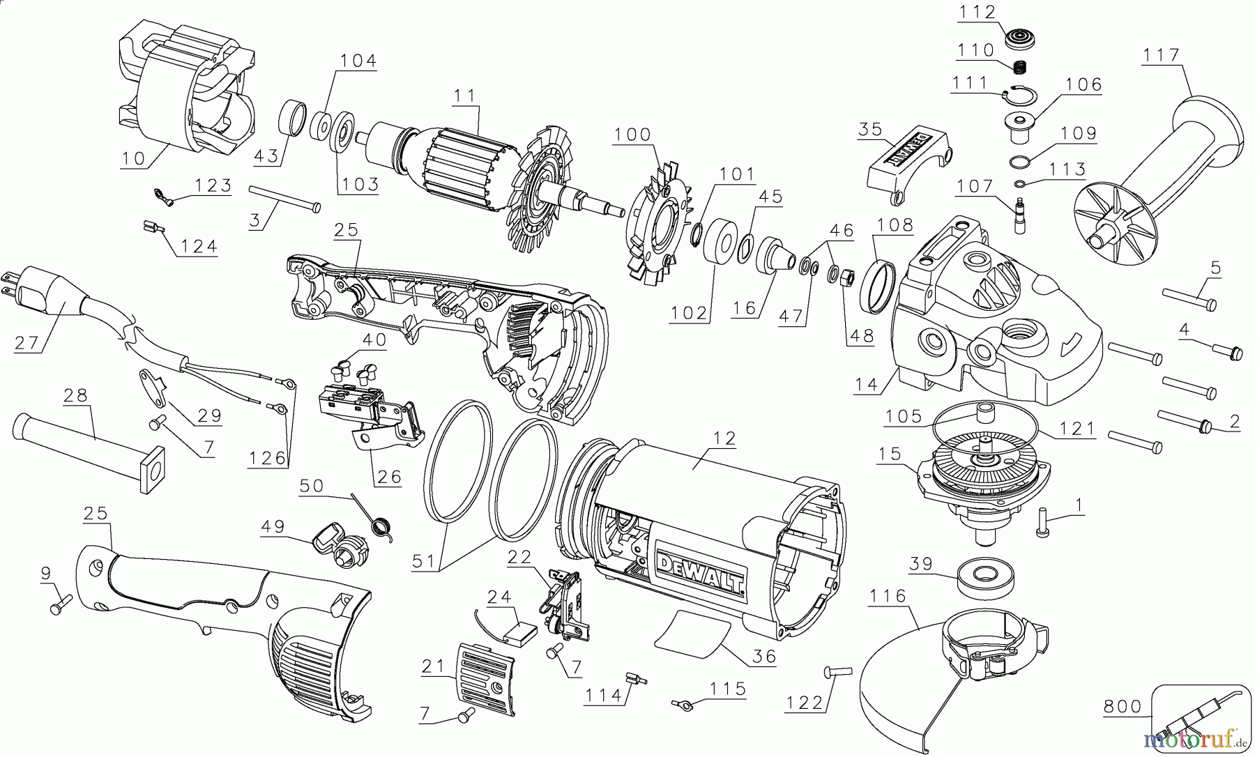  DEWALT USINAGE DES MÉTAUX MEULEUSE D'ANGLE 230MM 7