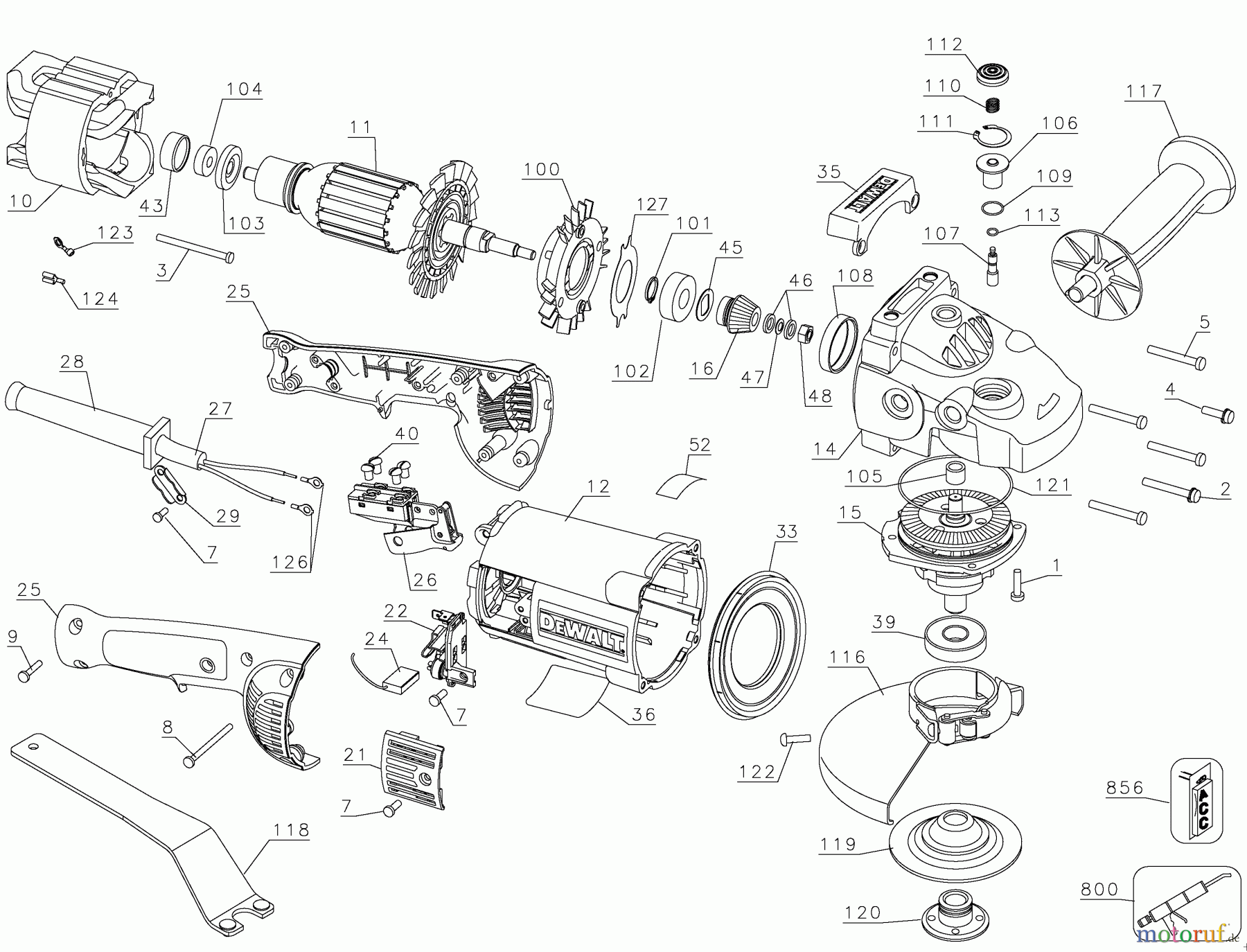  DEWALT USINAGE DES MÉTAUX MEULEUSE D'ANGLE 230MM 7 LAG D28474C Seite 1