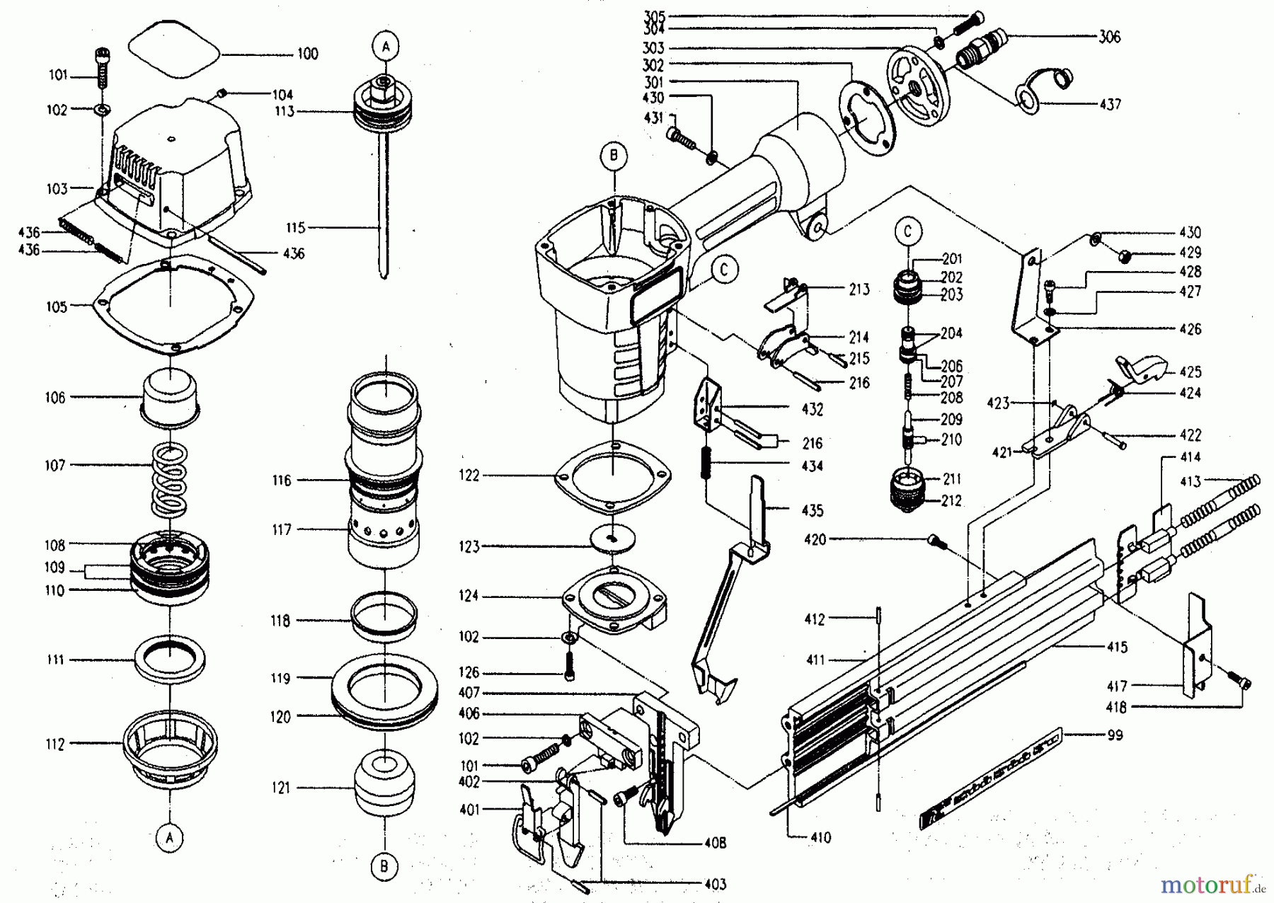 PORTER CABLE Divers 2 1/2IN FINISH NAILER FN250 Seite 1