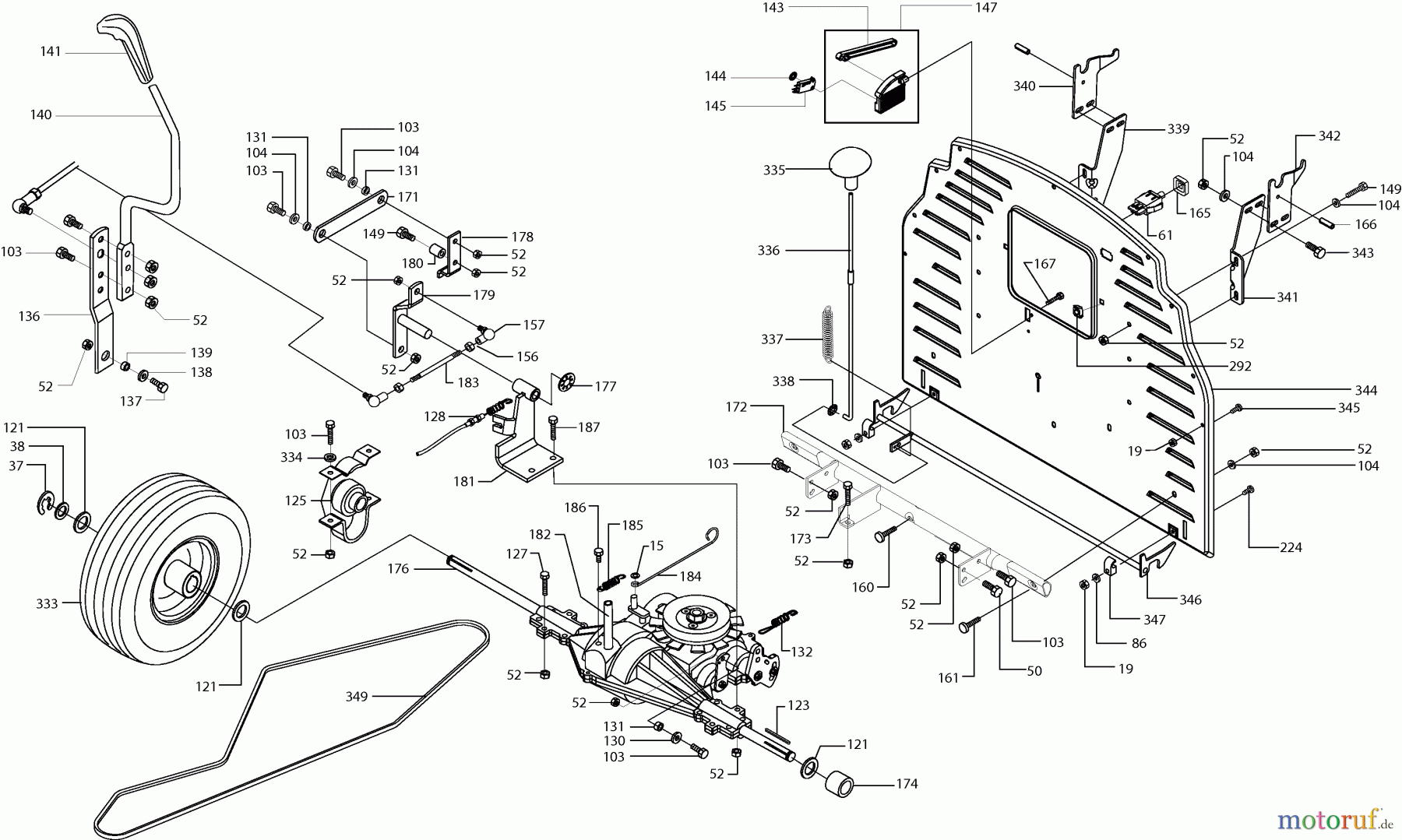  Dolmar Rasentraktoren TM-102.17 H TM-102.17 H (2001) 4  GETRIEBE, ANTRIEB