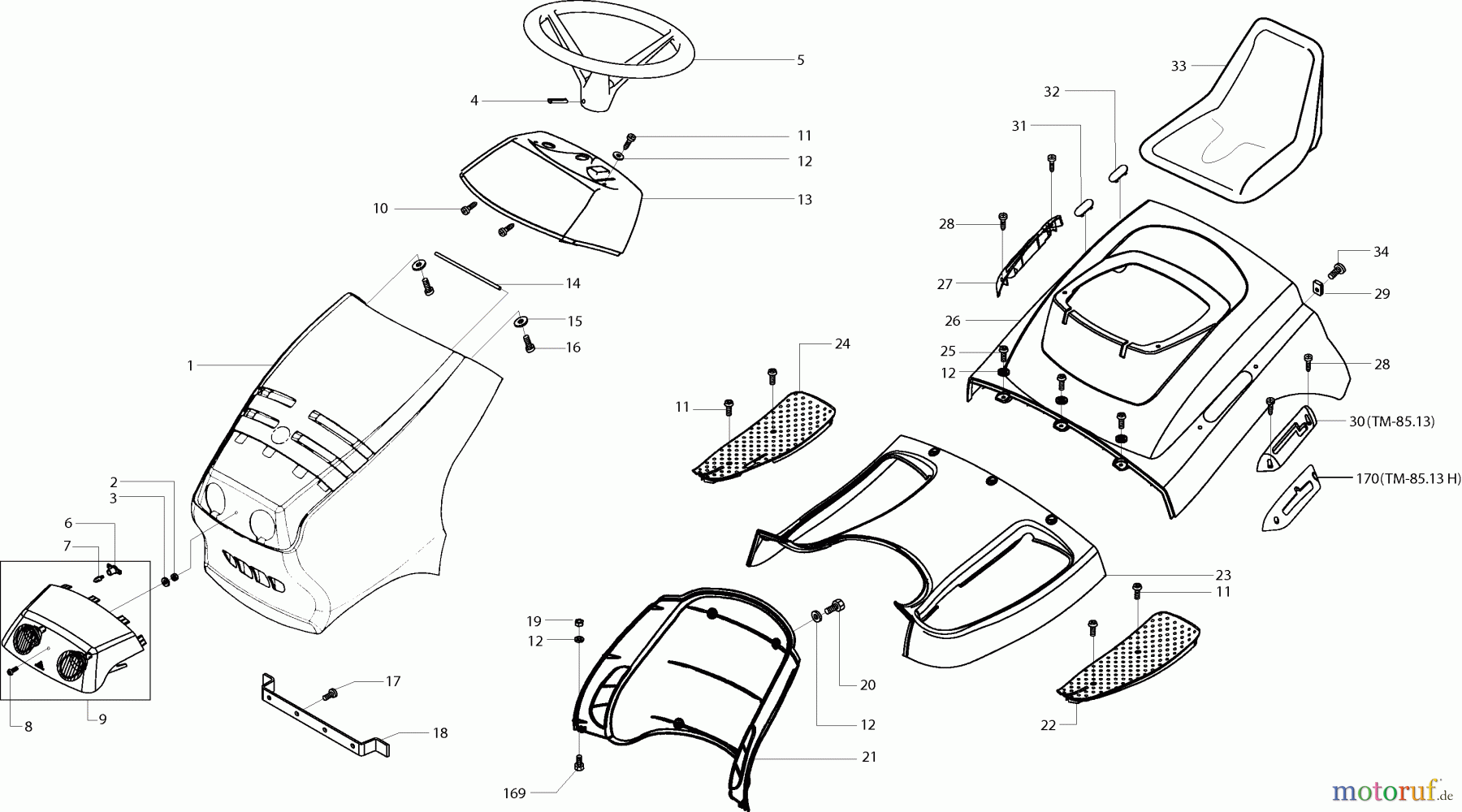  Dolmar Rasentraktoren TM-85.13 TM-85.13 (2001) 1  KARROSSERIE