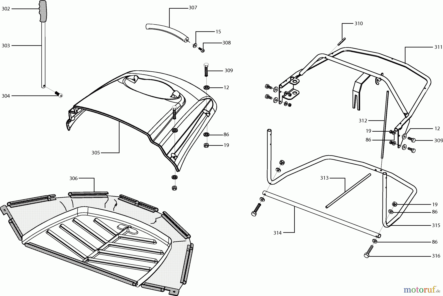 Dolmar Rasentraktoren TM-85.13 H TM-85.13 H (2001) 8 Grasfangsack