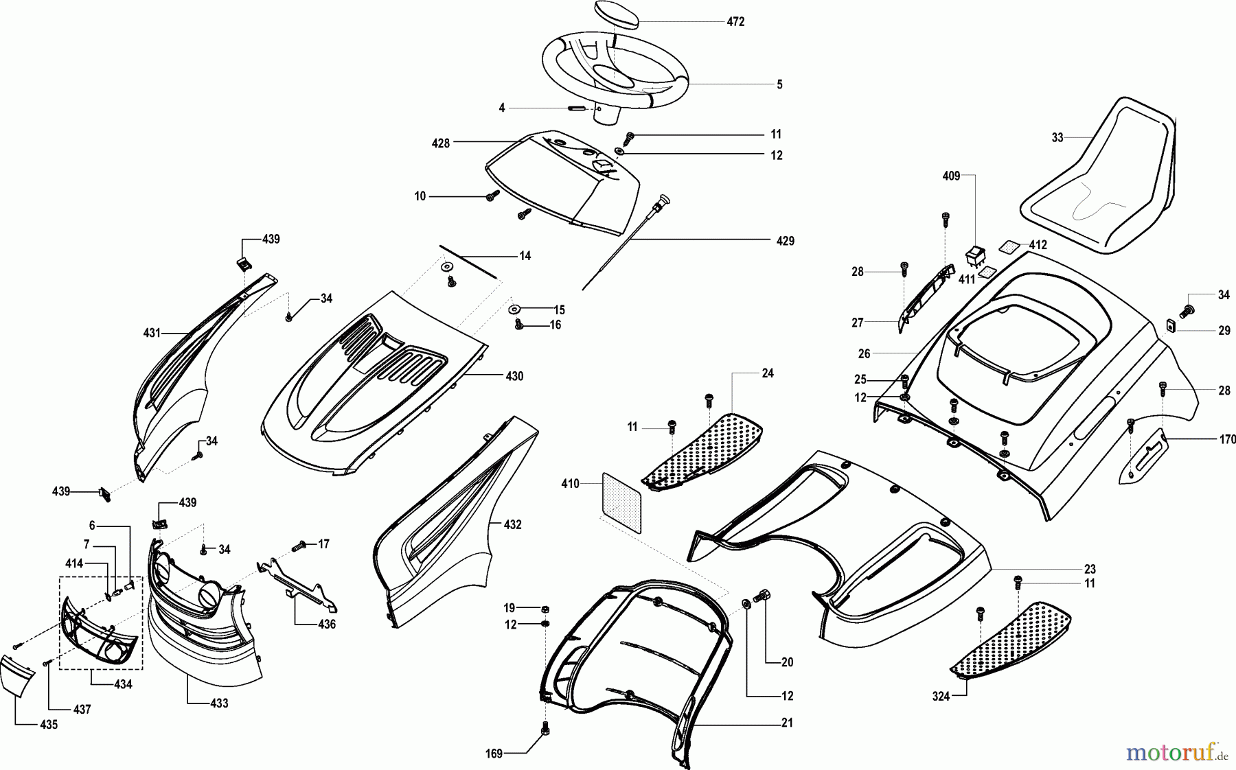  Dolmar Rasentraktoren TM-102.18 H2 TM-102.18 H2 (2004) 1  KARROSSERIE