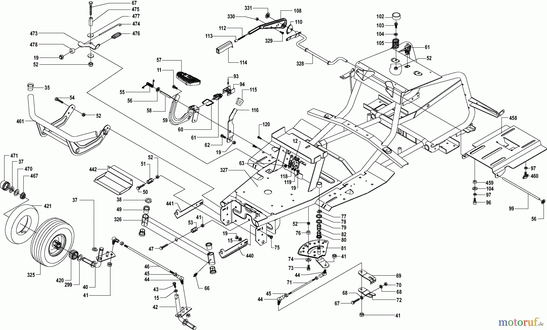  Dolmar Rasentraktoren TM-102.18 H2 TM-102.18 H2 (2005) 2  RAHMENSATZ