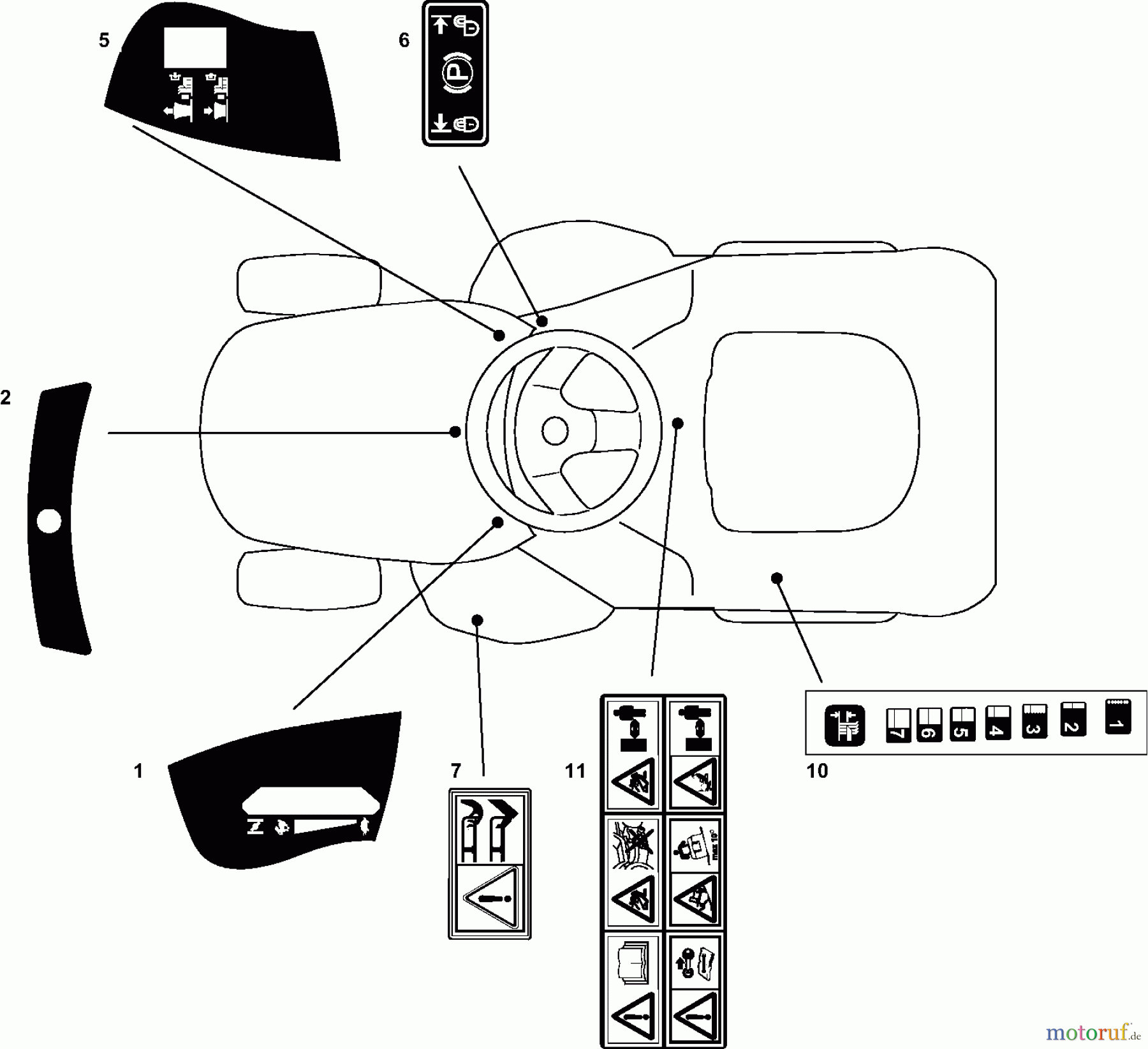  Dolmar Rasentraktoren TM-98.14 H2D TM-98.14 H2D (2008) 12  AUFKLEBER