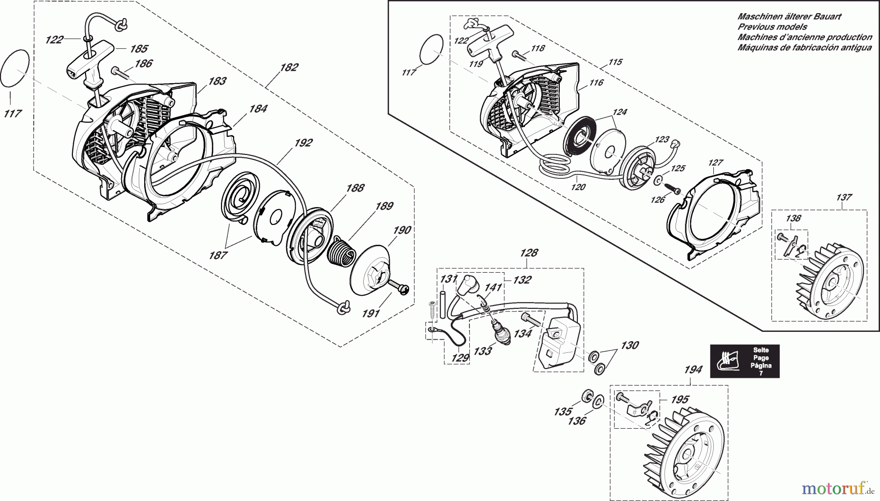  Dolmar Kettensägen Benzin Kettensäge PS4605 4  Zündelektronik, Anwerfvorrichtung