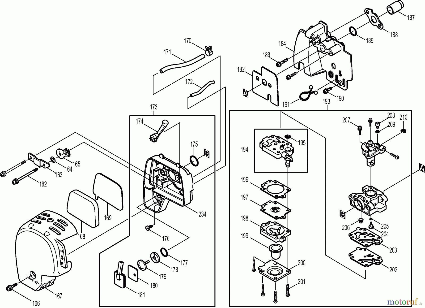 Dolmar Motorsensen & Trimmer Benzin 4-Takt MS2454UE 3 Vergaser, Luftfilter