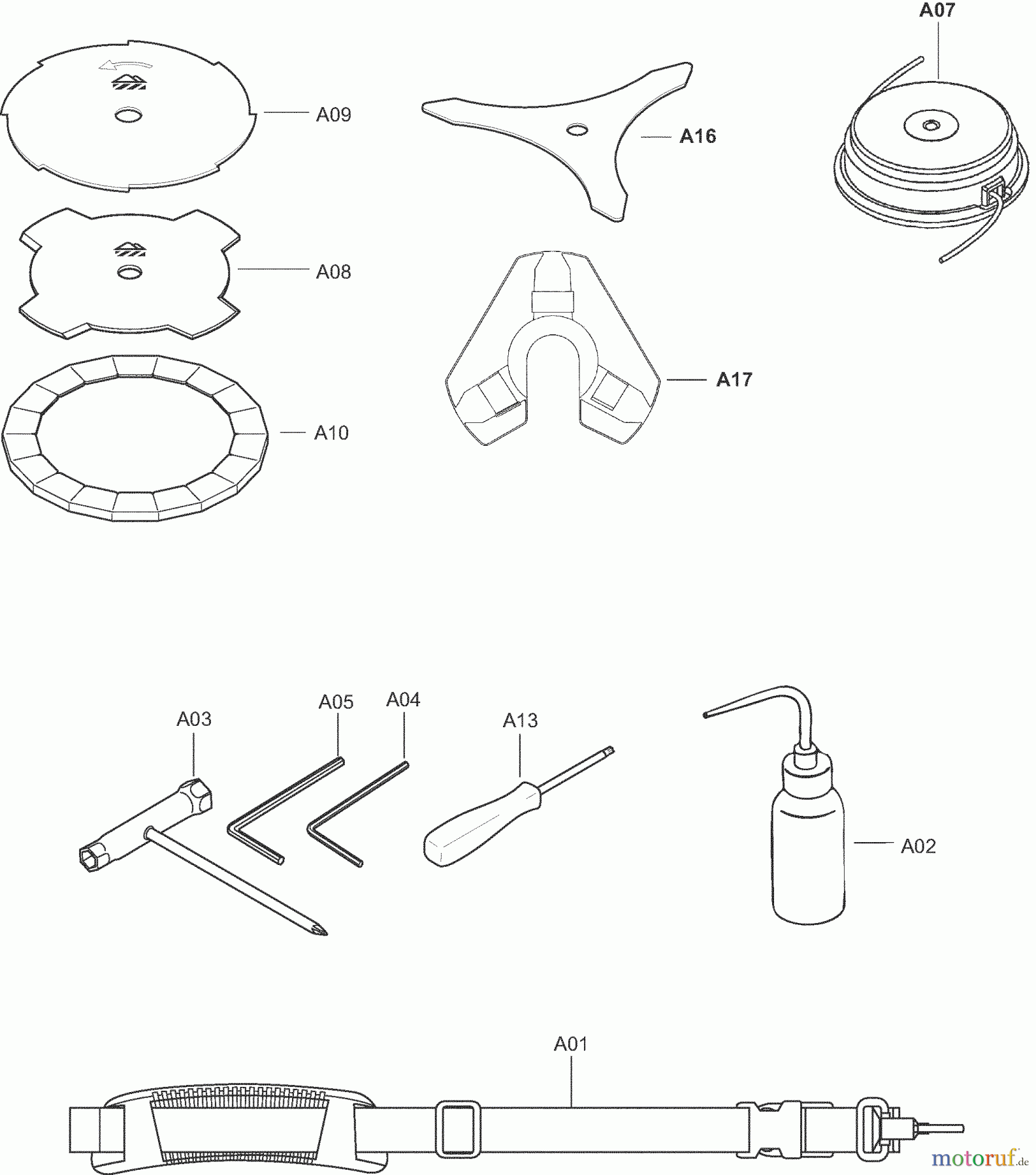 Dolmar Motorsensen & Trimmer Benzin 4-Takt MS2454CE 5 Werkzeuge, Zubehör