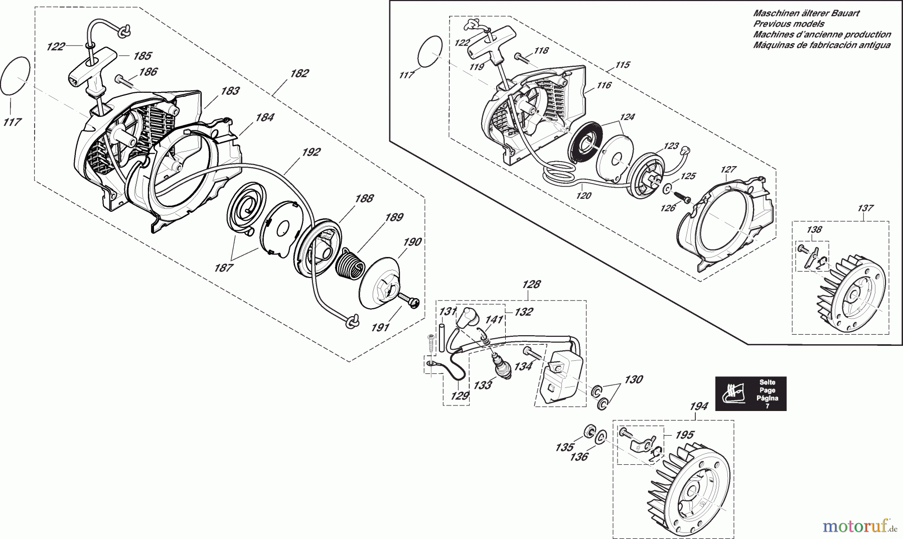  Dolmar Kettensägen Benzin Kettensäge PS500C 4  Zündelektronik, Anwerfvorrichtung