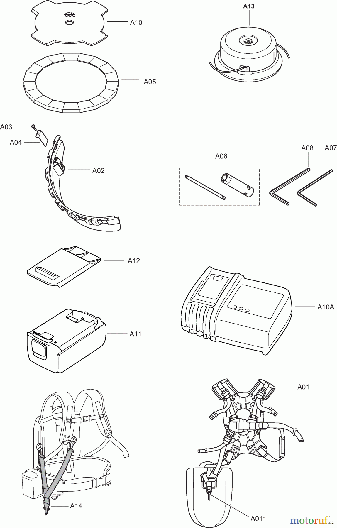  Dolmar Motorsensen & Trimmer Akku AT-3624 U 3  Zubehör